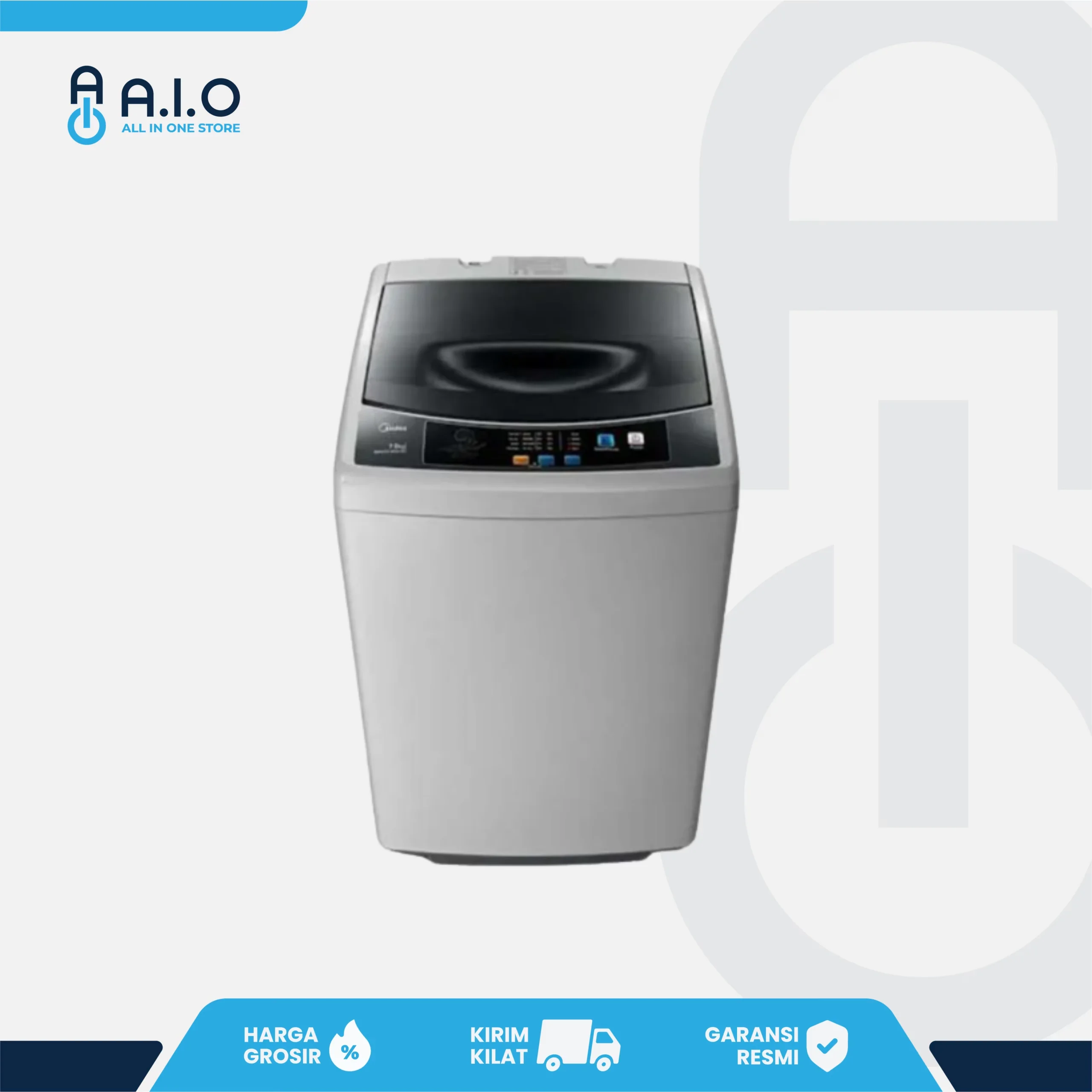MIDEA - MESIN CUCI 1 TABUNG / TOP LOADING 8.5 KG - MAE8501(SG) - Gambar 1