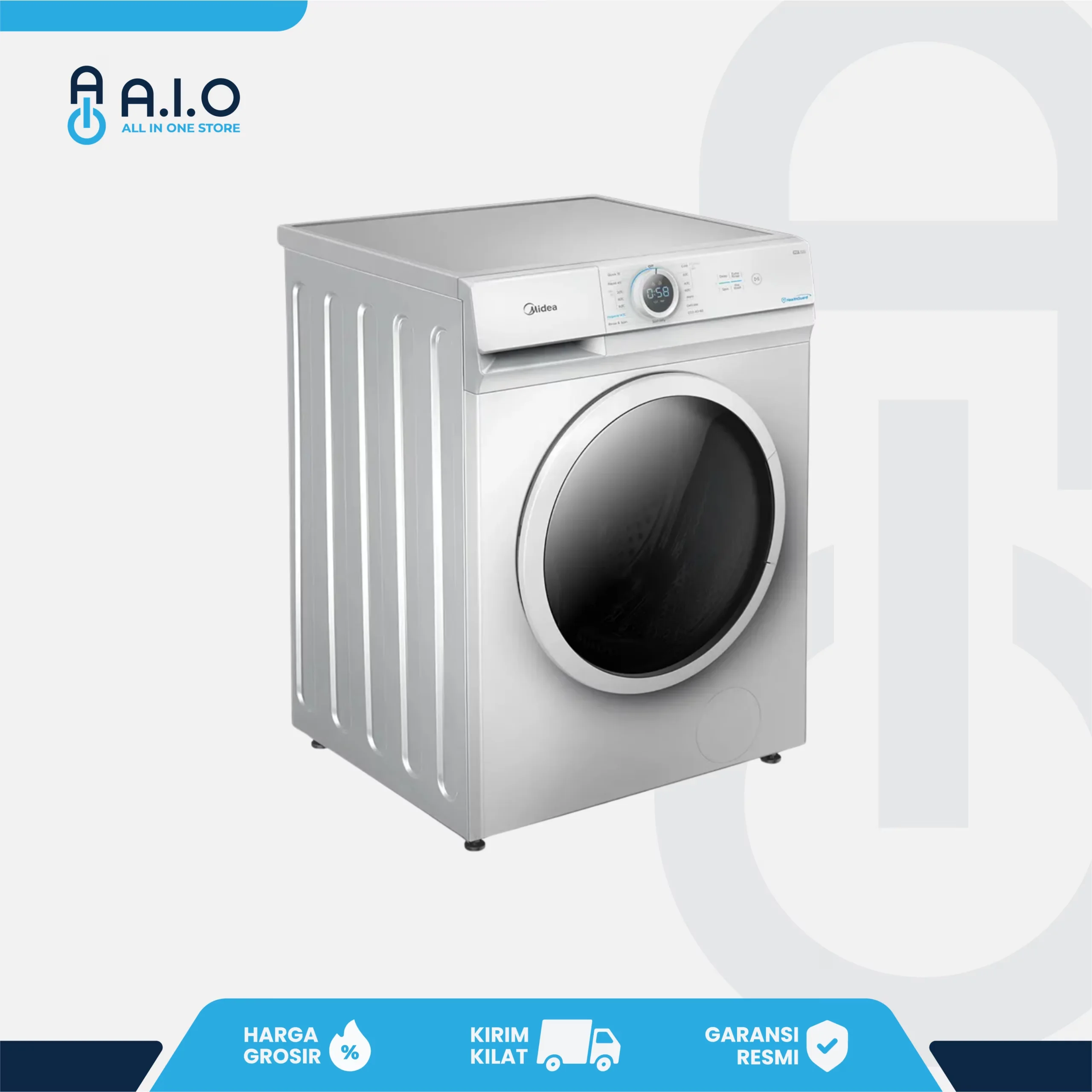 MIDEA - MESIN CUCI FRONT LOADING 8.5 KG - MF100W85BN 2 MIDEA - MESIN CUCI FRONT LOADING 8.5 KG - MF100W85BN - Image 2