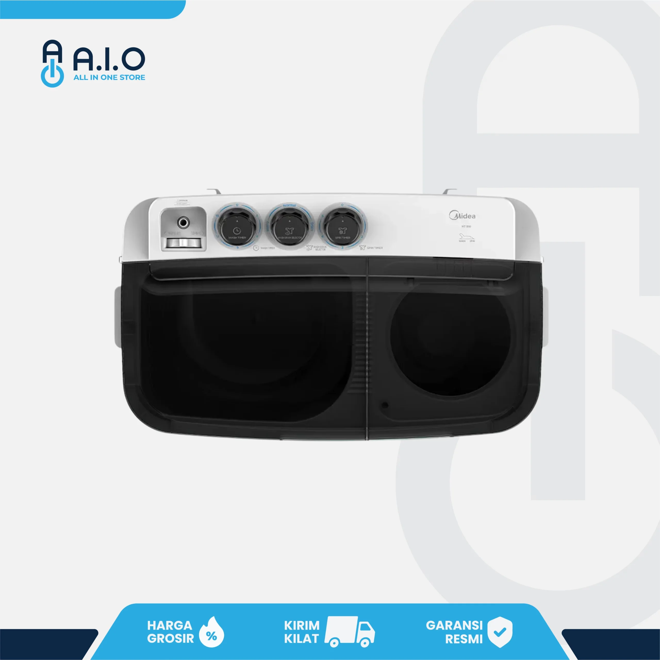 MIDEA - MESIN CUCI 2 TABUNG 9 KG - MT100W90 2 MIDEA - MESIN CUCI 2 TABUNG 9 KG - MT100W90 - Gambar 2