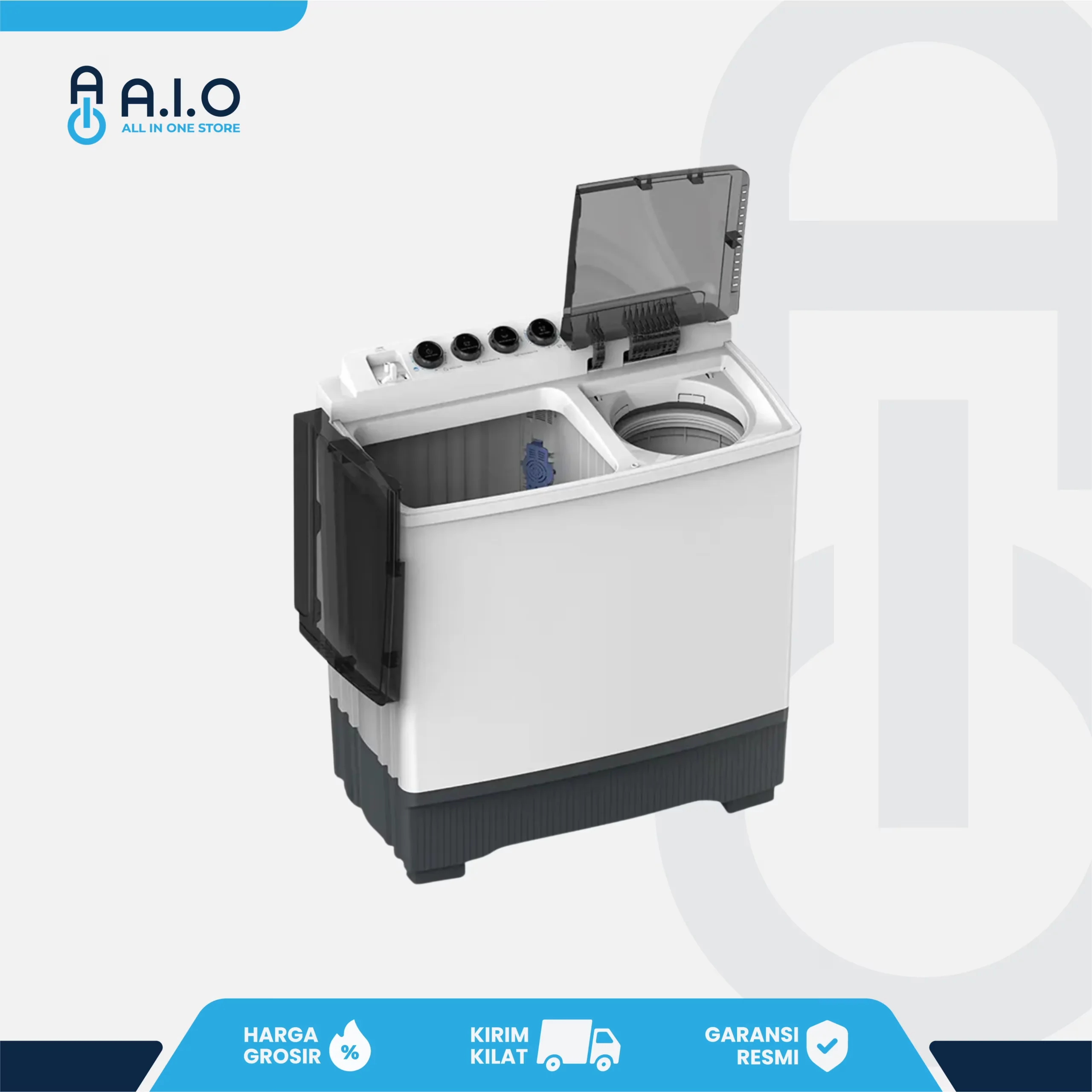 MIDEA - MESIN CUCI 2 TABUNG 9 KG - MT100W90 4 MIDEA - MESIN CUCI 2 TABUNG 9 KG - MT100W90 - Gambar 4