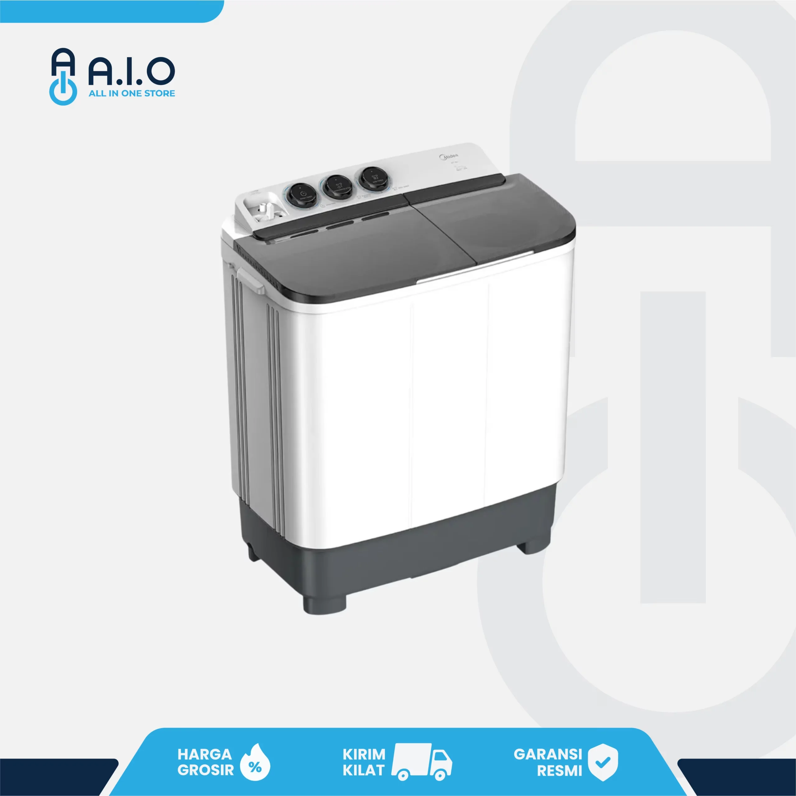 MIDEA - MESIN CUCI 2 TABUNG 9 KG - MT100W90 1 MIDEA - MESIN CUCI 2 TABUNG 9 KG - MT100W90