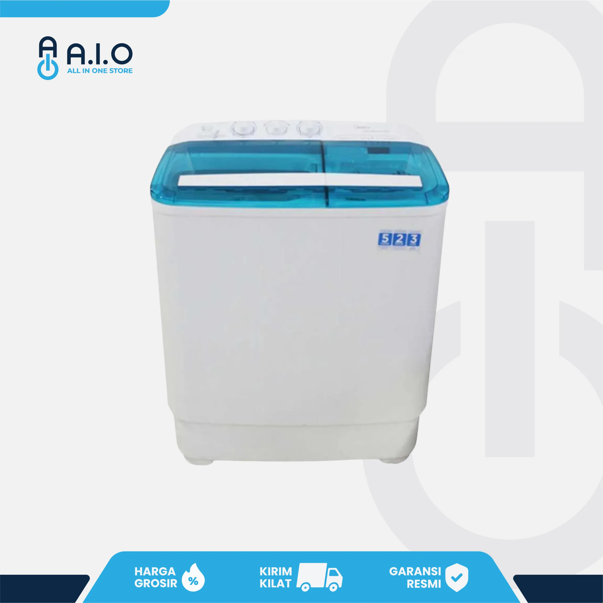 MIDEA - MESIN CUCI 2 TABUNG 6 KG - MTD78 P1301Q