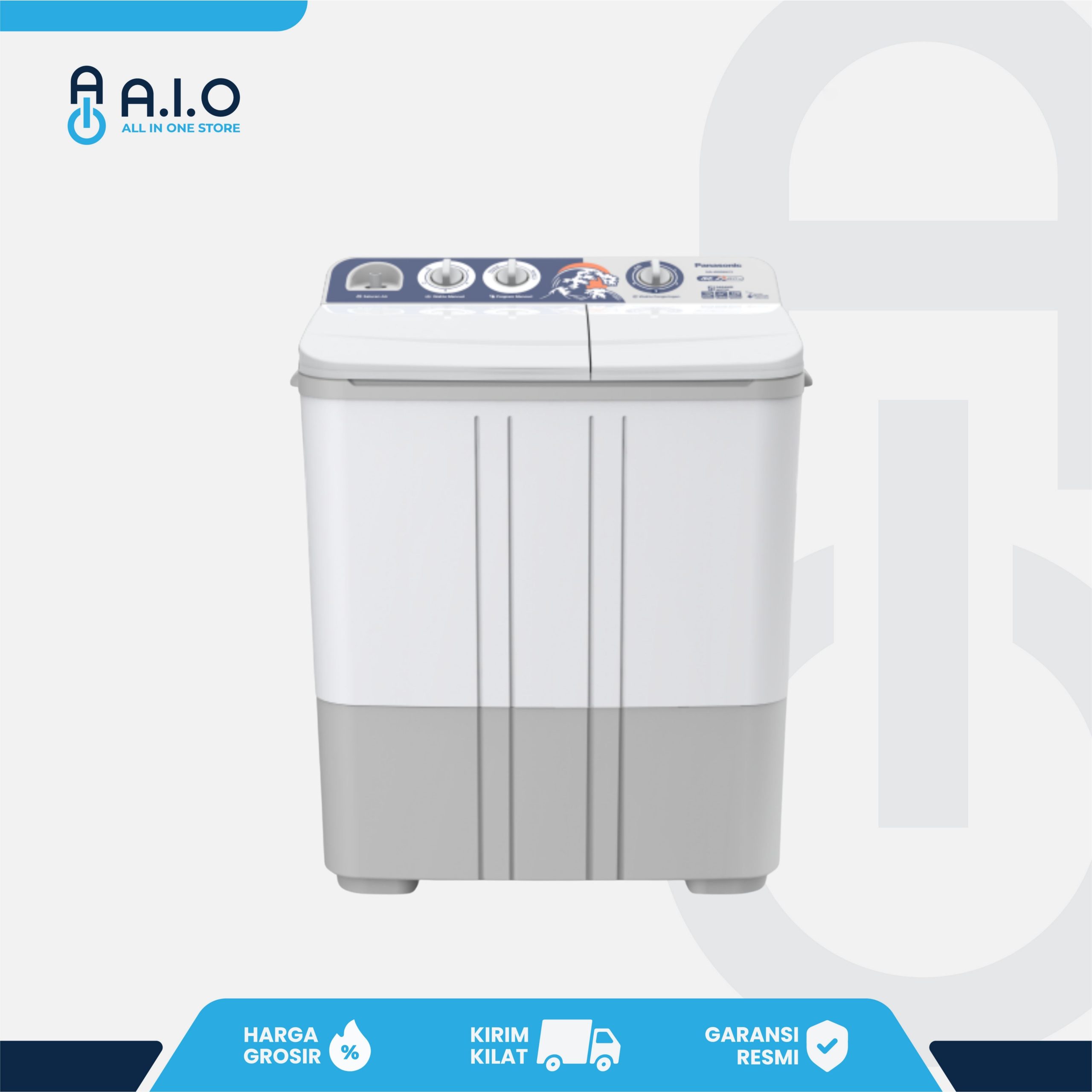 PANASONIC - MESIN CUCI 2 TABUNG 8 KG - NA W80BBZ3A