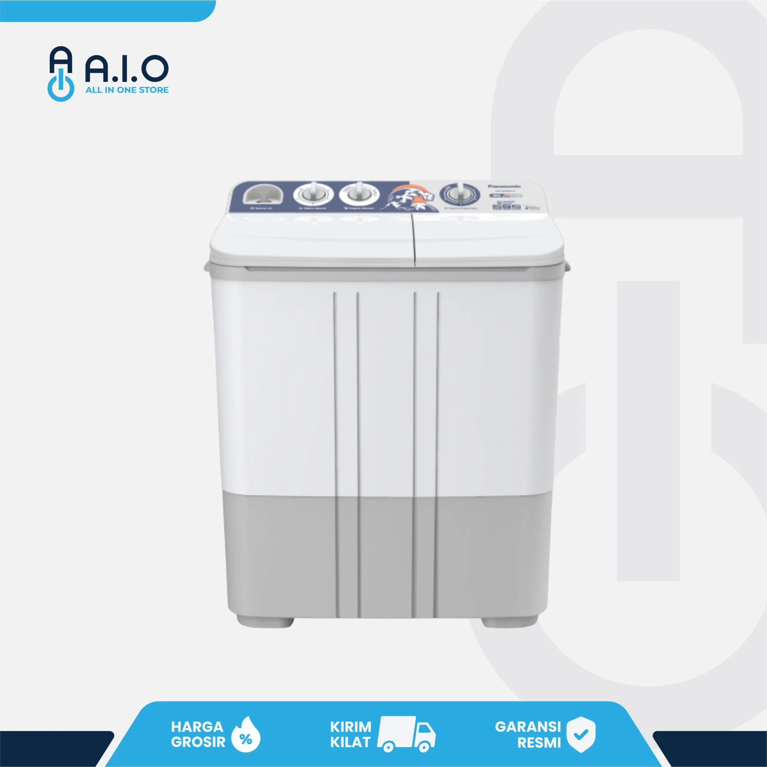 PANASONIC - MESIN CUCI 2 TABUNG 8 KG - NA W80BBZ3A