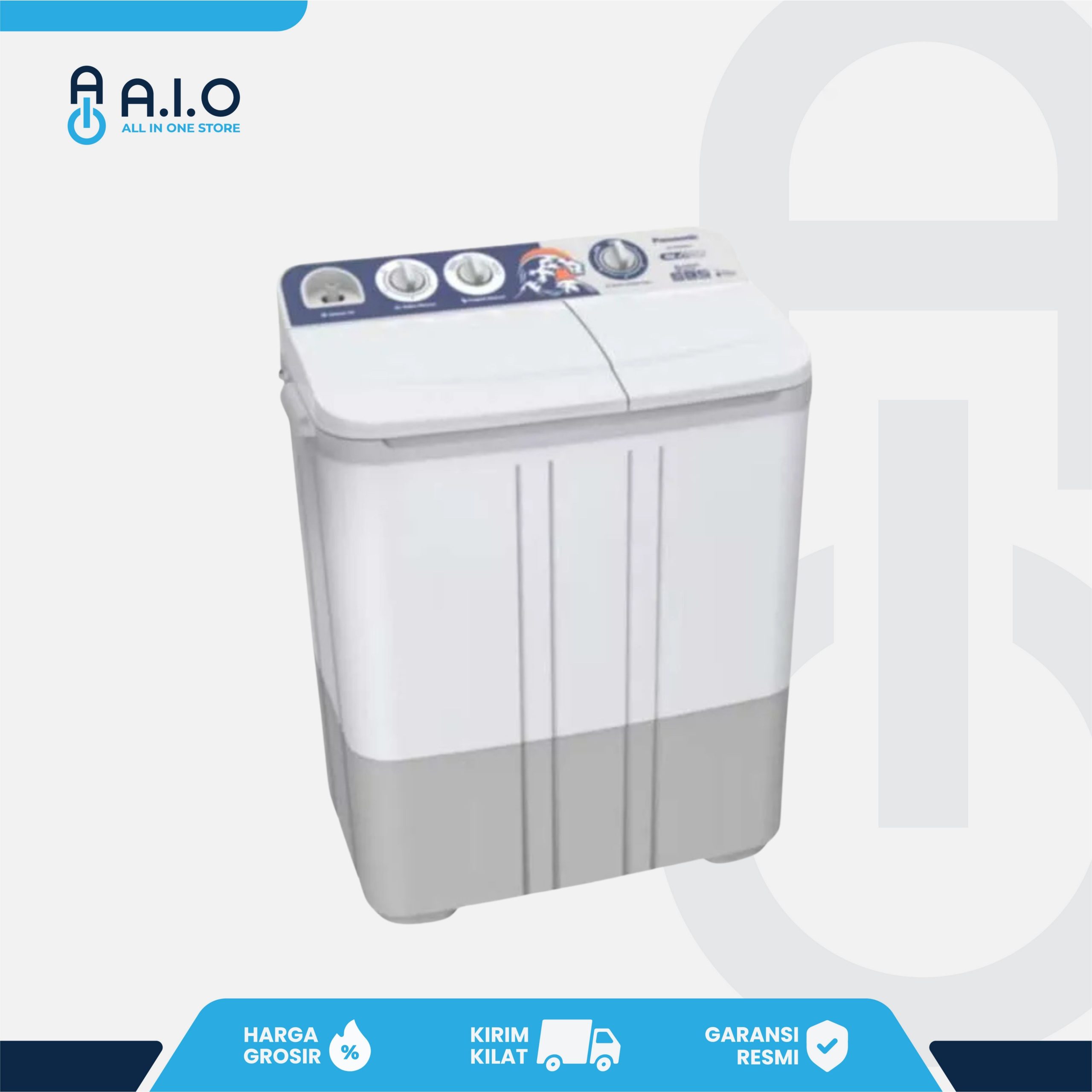 PANASONIC - MESIN CUCI 2 TABUNG 9 KG - NA W90BBZ3A