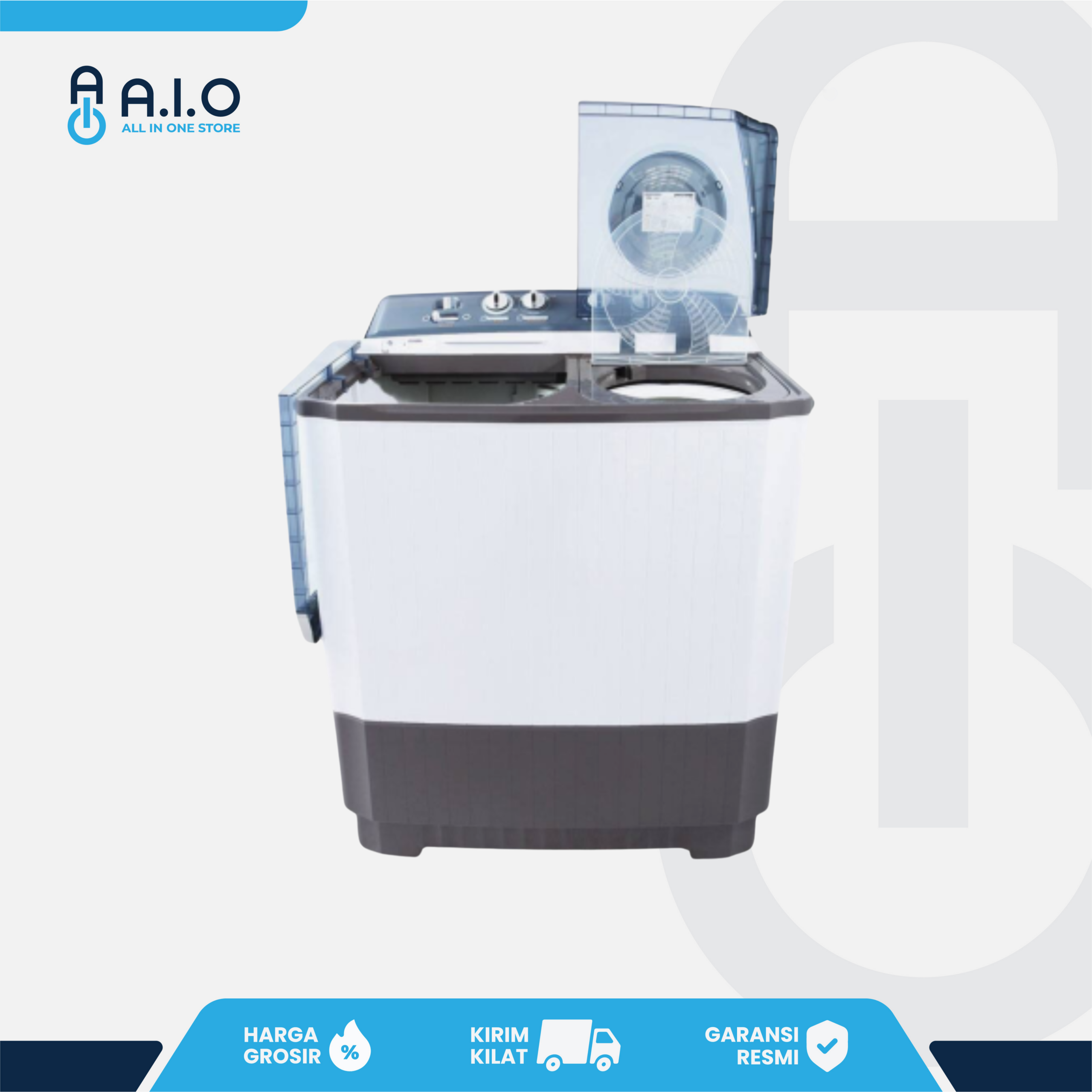 LG - MESIN CUCI 2 TABUNG 10 KG - P1000RT 2 LG - MESIN CUCI 2 TABUNG 10 KG - P1000RT - Gambar 2