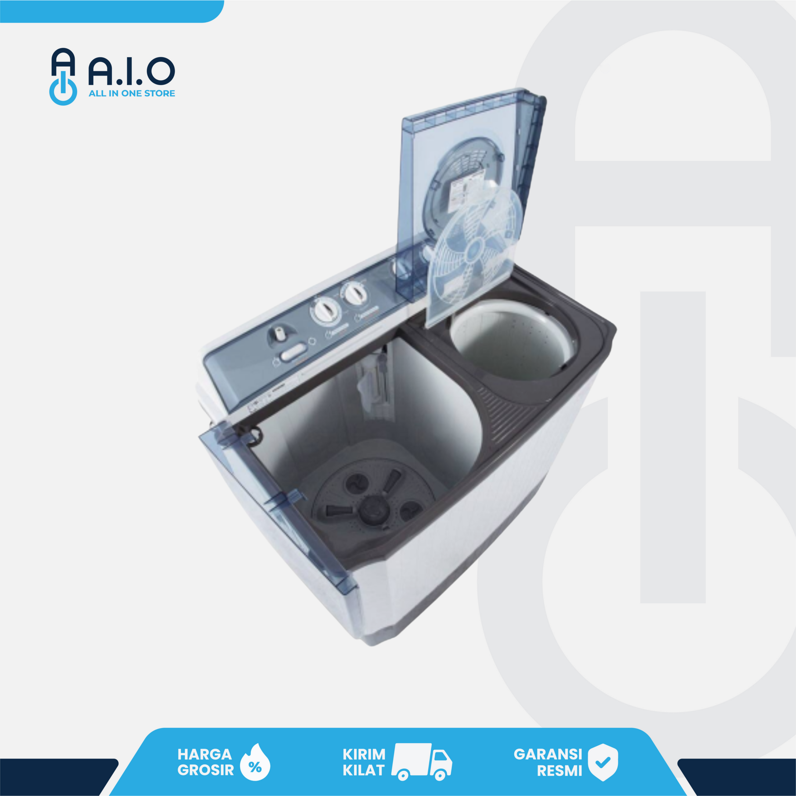 LG - MESIN CUCI 2 TABUNG 10 KG - P1000RT 3 LG - MESIN CUCI 2 TABUNG 10 KG - P1000RT - Gambar 3