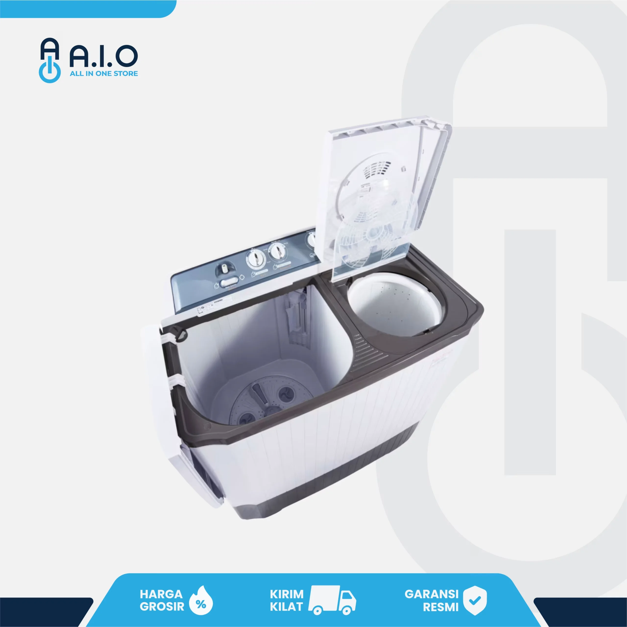 LG - MESIN CUCI 2 TABUNG 8.5 KG - P8500R 3 LG - MESIN CUCI 2 TABUNG 8.5 KG - P8500R - Gambar 3