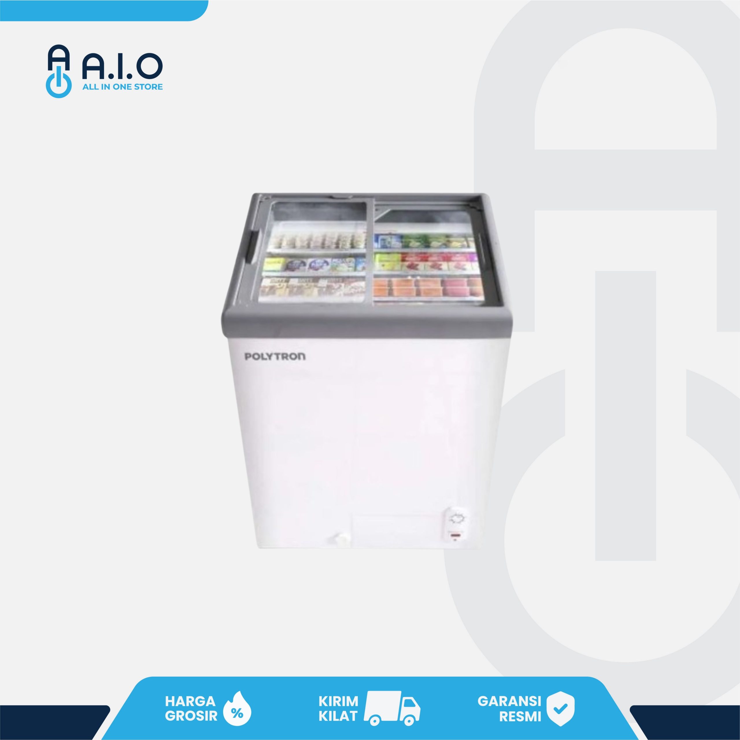 POLYTRON - CHEST FREEZER 2 PINTU 100 L - PCF 129