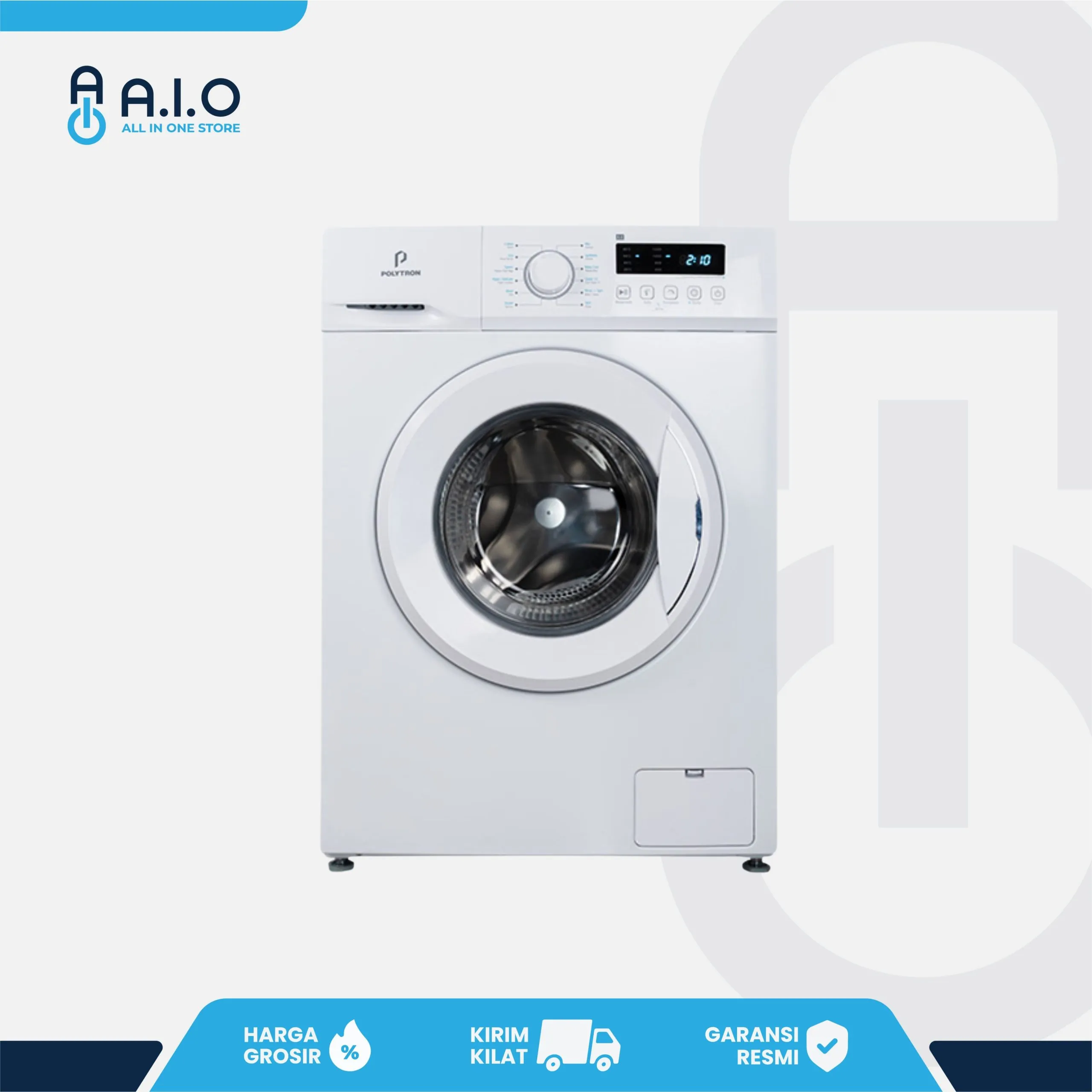 POLYTRON - MESIN CUCI FRONT LOADING 7 KG - PFL 7051