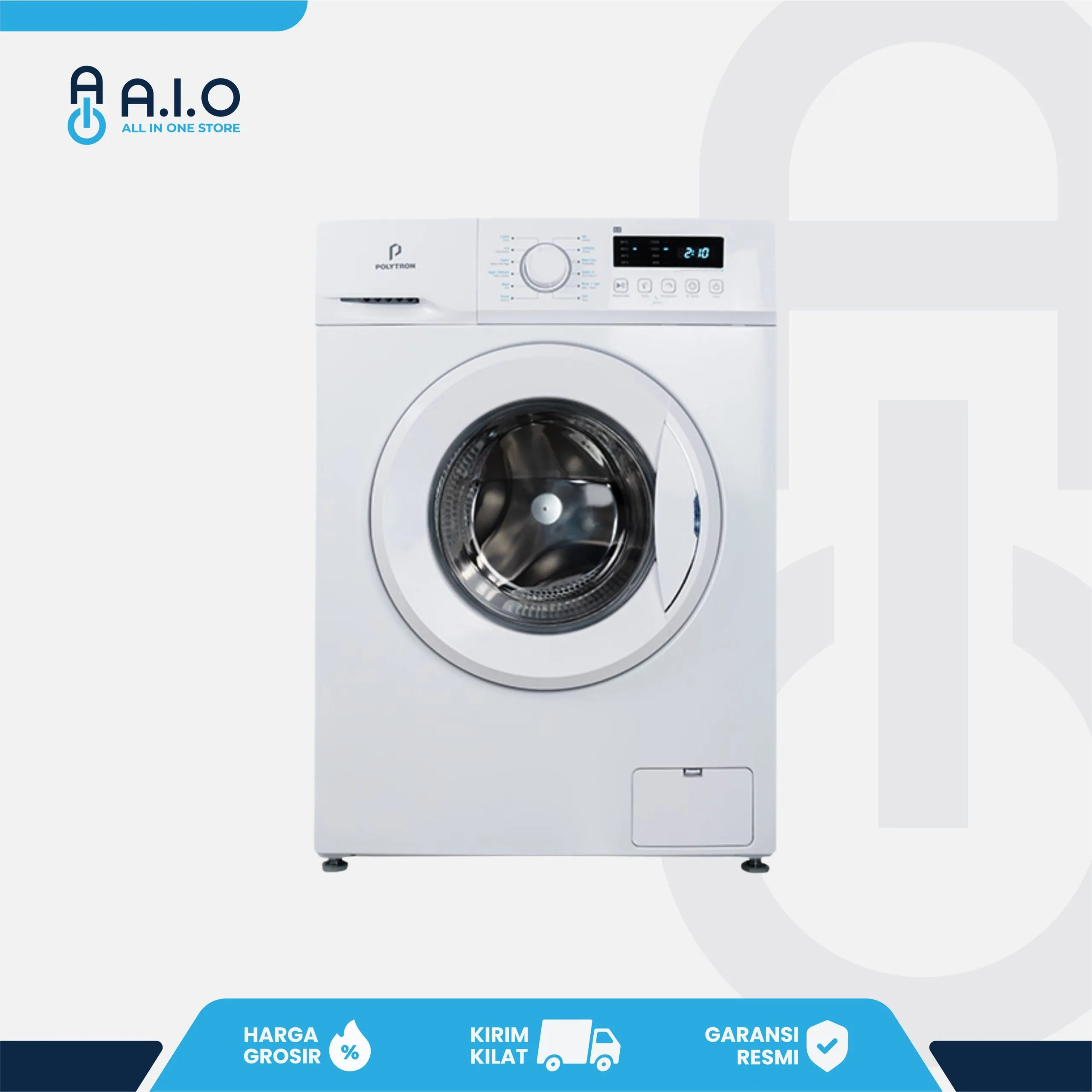 POLYTRON - MESIN CUCI FRONT LOADING 8 KG - PFL 8051