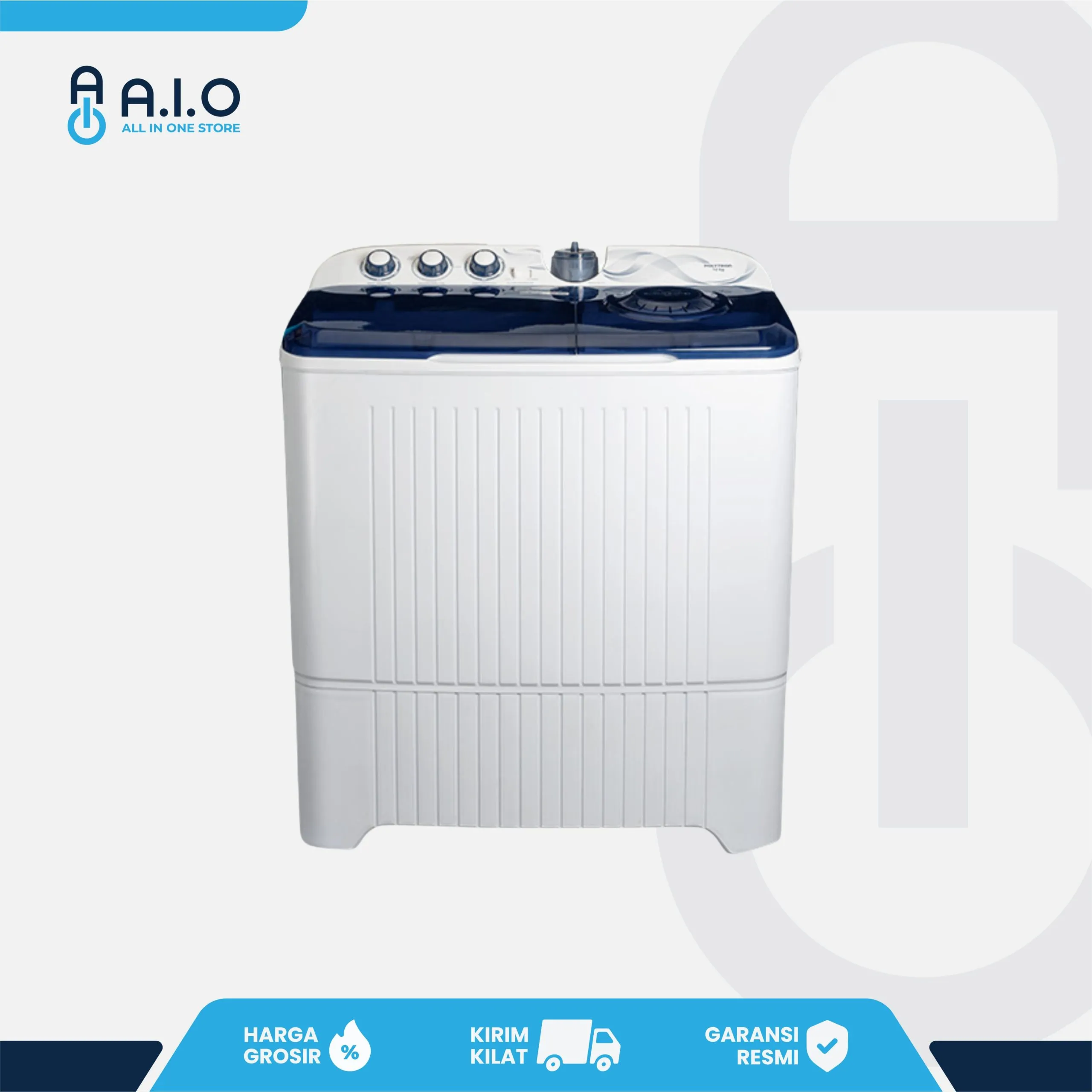 POLYTRON - MESIN CUCI 2 TABUNG 12 KG - PWM 1203