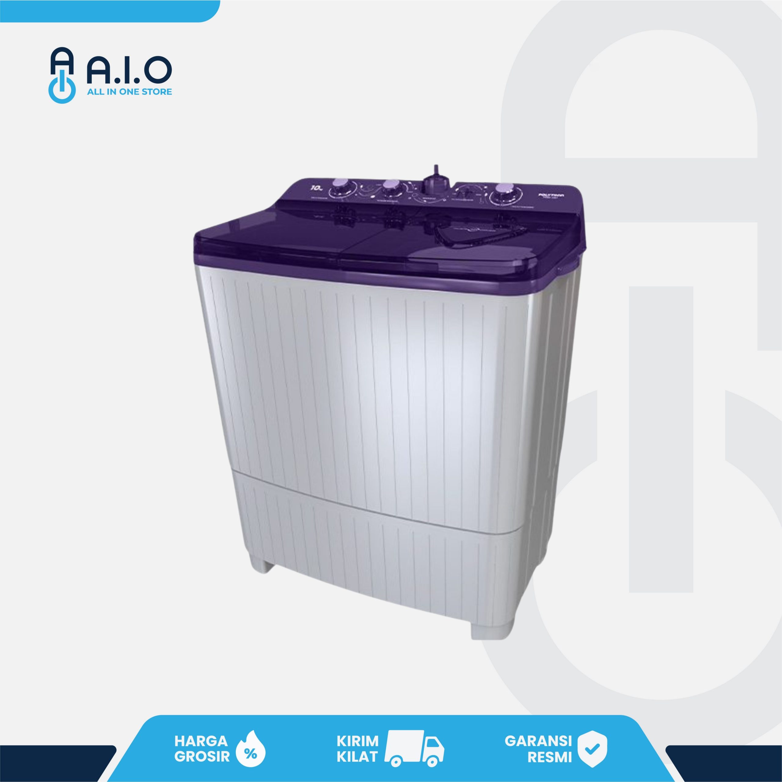 POLYTRON - MESIN CUCI 2 TABUNG 7 KG - PWM 7081V