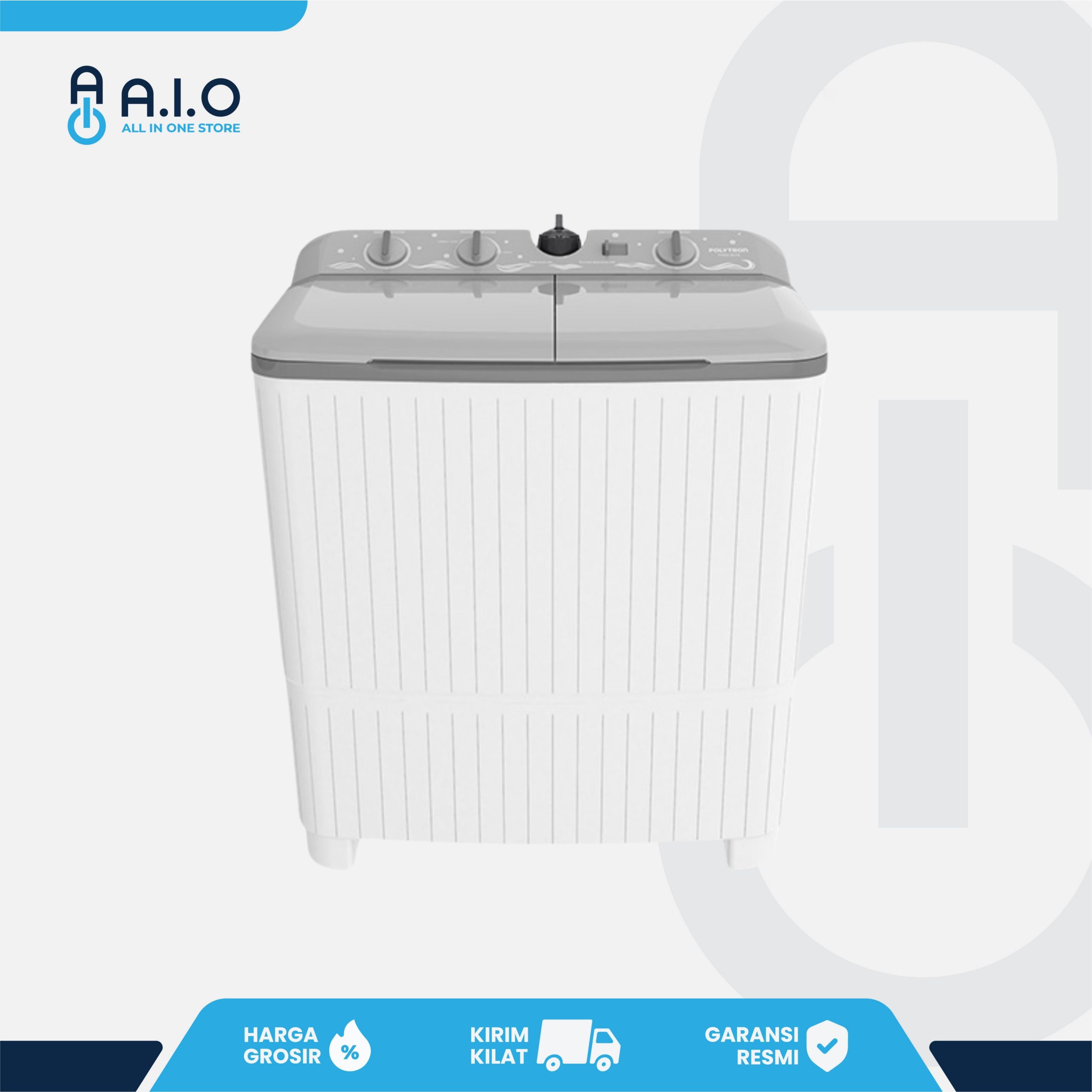 POLYTRON - MESIN CUCI 2 TABUNG 8 KG - PWM 8076Y