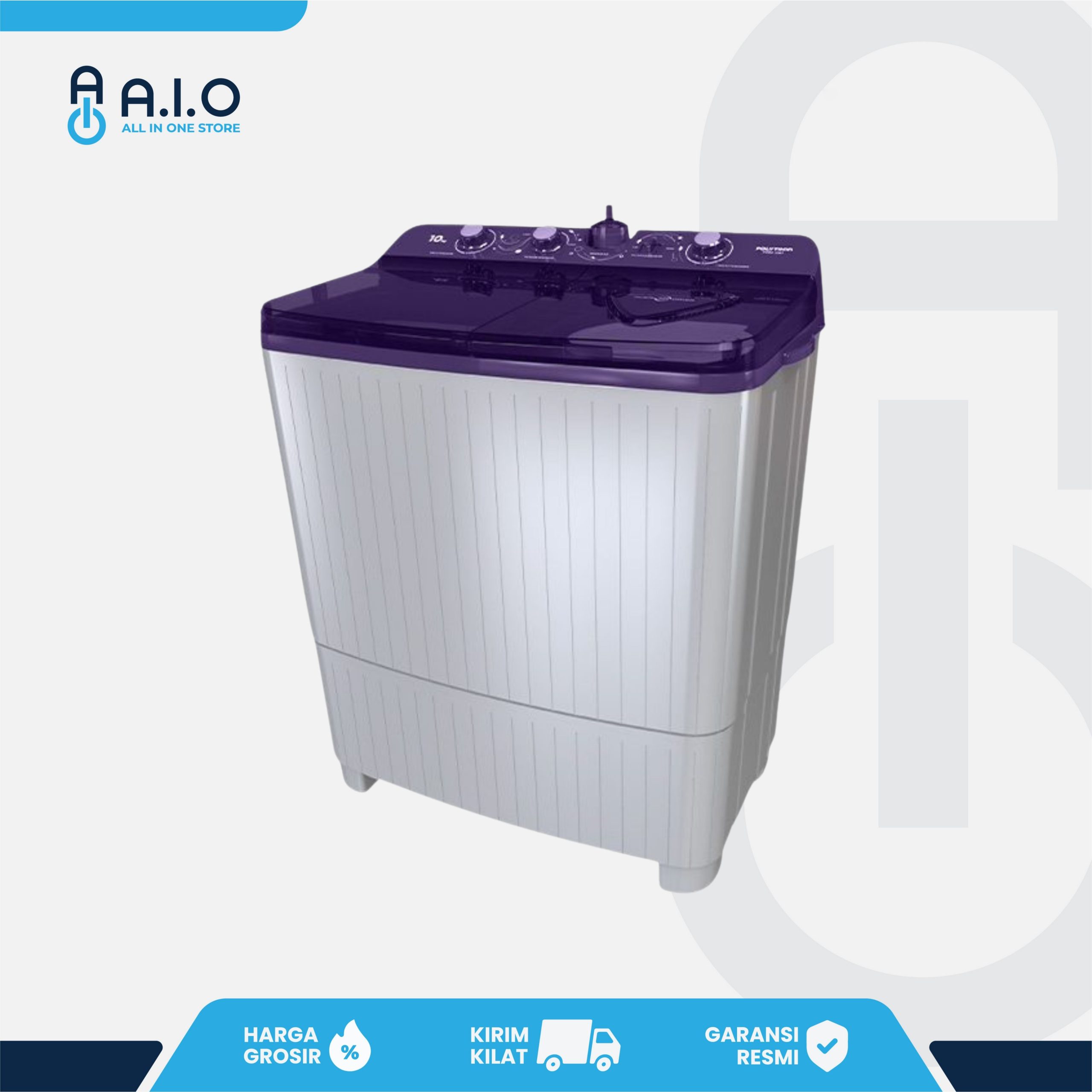 POLYTRON - MESIN CUCI 2 TABUNG 8 KG - PWM 8081V