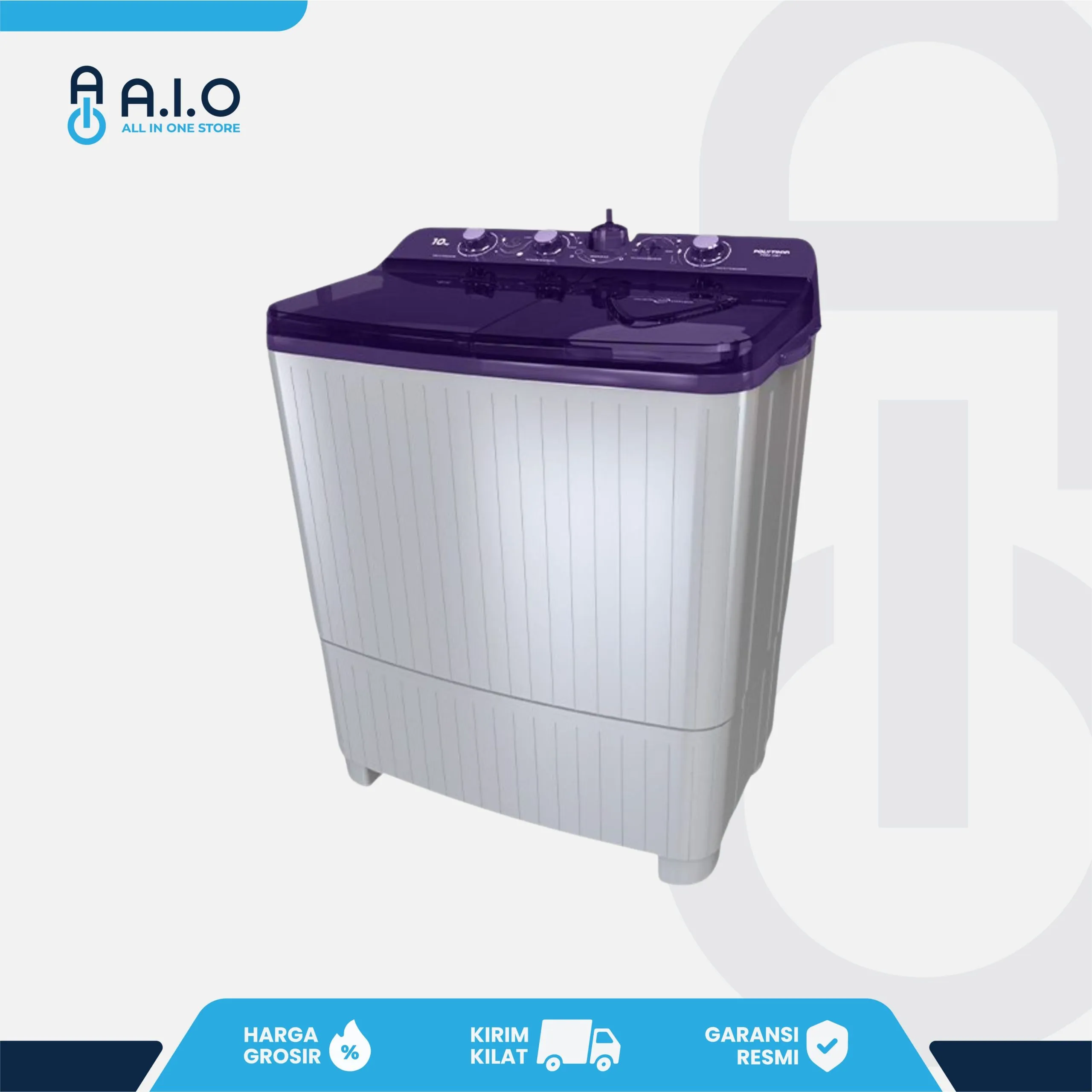 POLYTRON - MESIN CUCI 2 TABUNG 9 KG - PWM 9081V