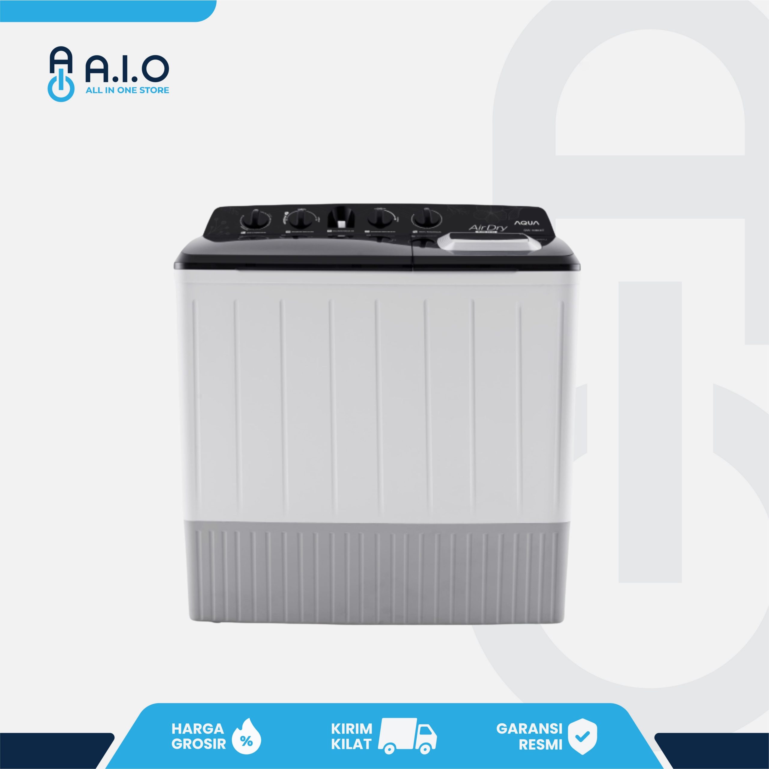 AQUA - MESIN CUCI 2 TABUNG 10 KG - QW 1060XT 1 AQUA - MESIN CUCI 2 TABUNG 10 KG - QW 1060XT