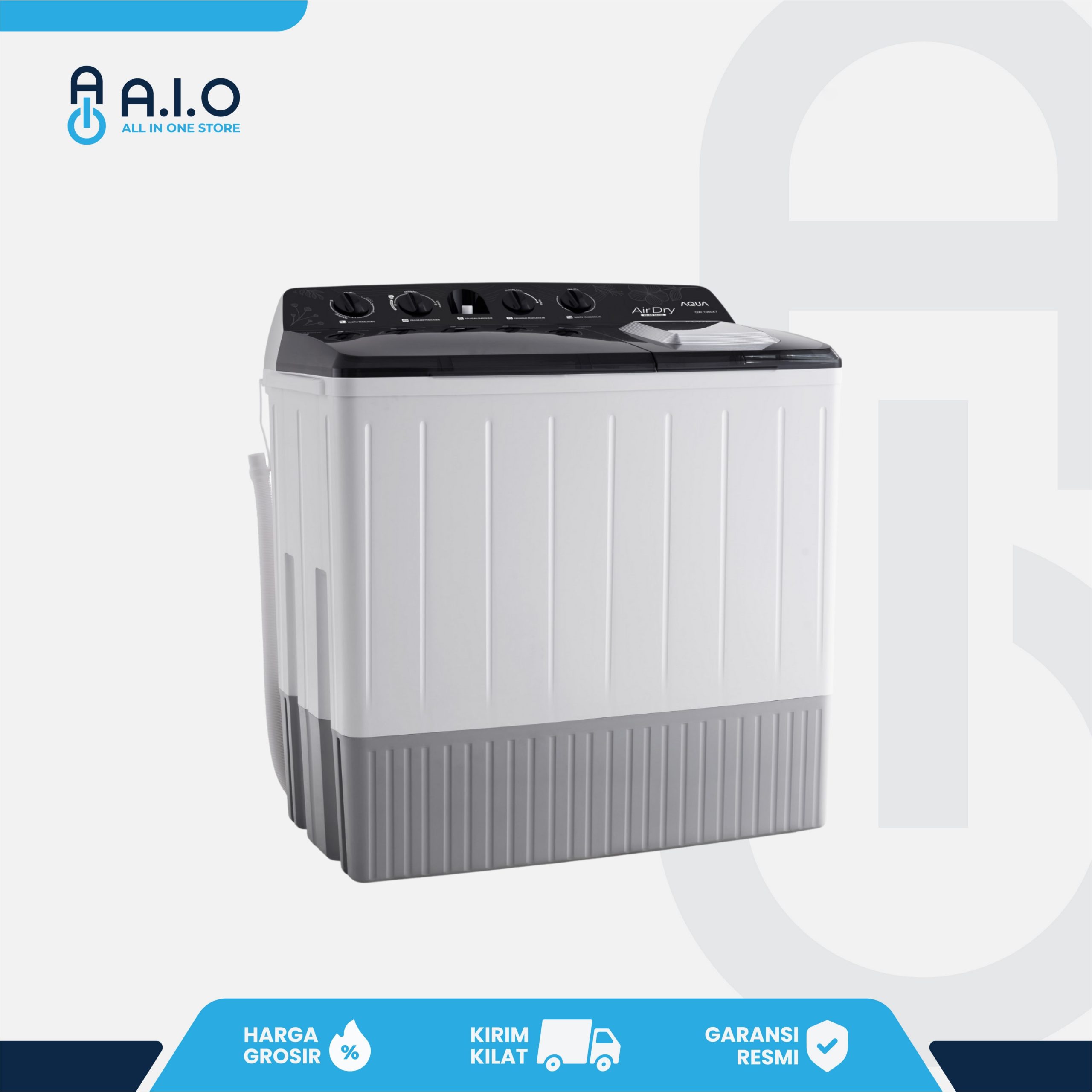 AQUA - MESIN CUCI 2 TABUNG 10 KG - QW 1060XT 3 AQUA - MESIN CUCI 2 TABUNG 10 KG - QW 1060XT - Gambar 3