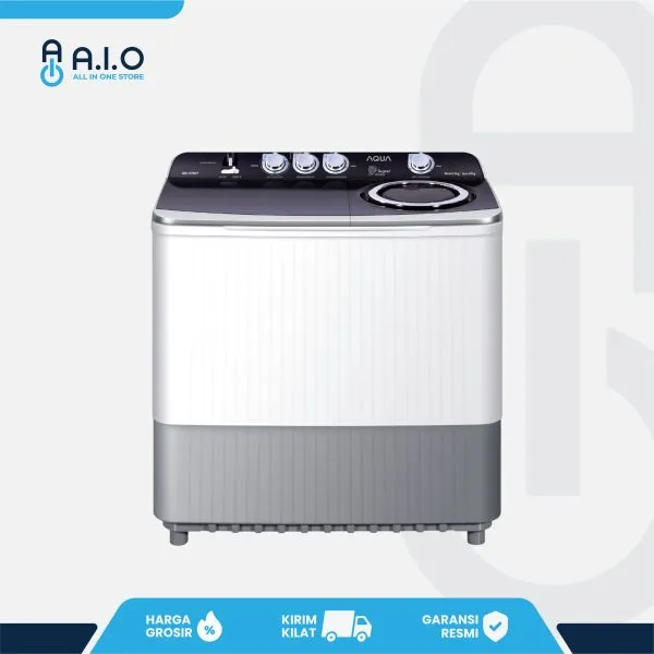 10 Rekomendasi Mesin Cuci Low Watt Terbaik, Hemat Listrik & Tetap Bertenaga 38 AQUA - MESIN CUCI 2 TABUNG 13 KG - QW 1370HT