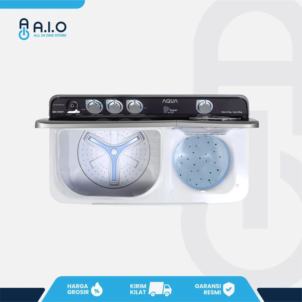 AQUA - MESIN CUCI 2 TABUNG 13 KG - QW 1370HT