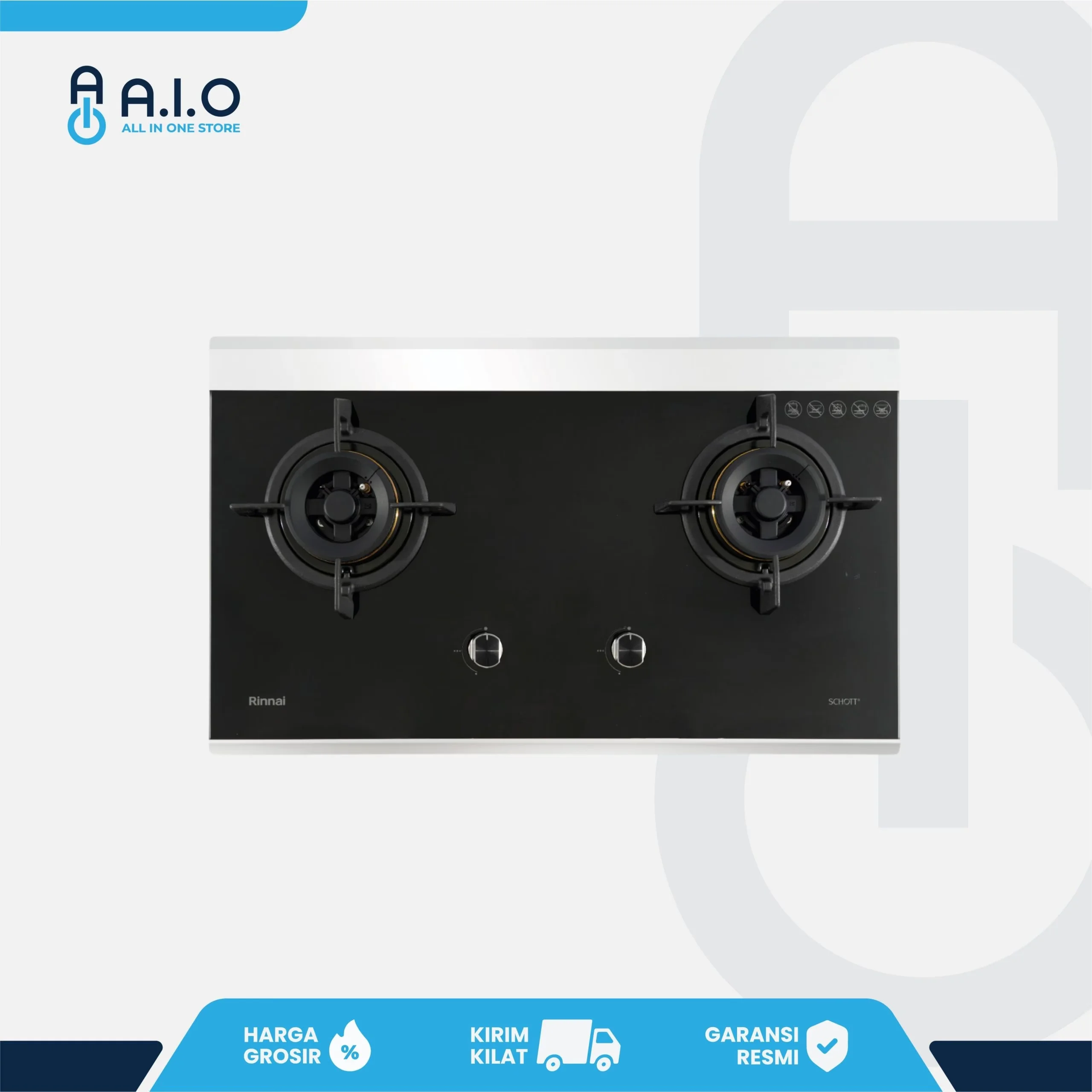 RINNAI - KOMPOR TANAM 2 TUNGKU - RB 7512D(G) 1 RINNAI - KOMPOR TANAM 2 TUNGKU - RB 7512D(G)