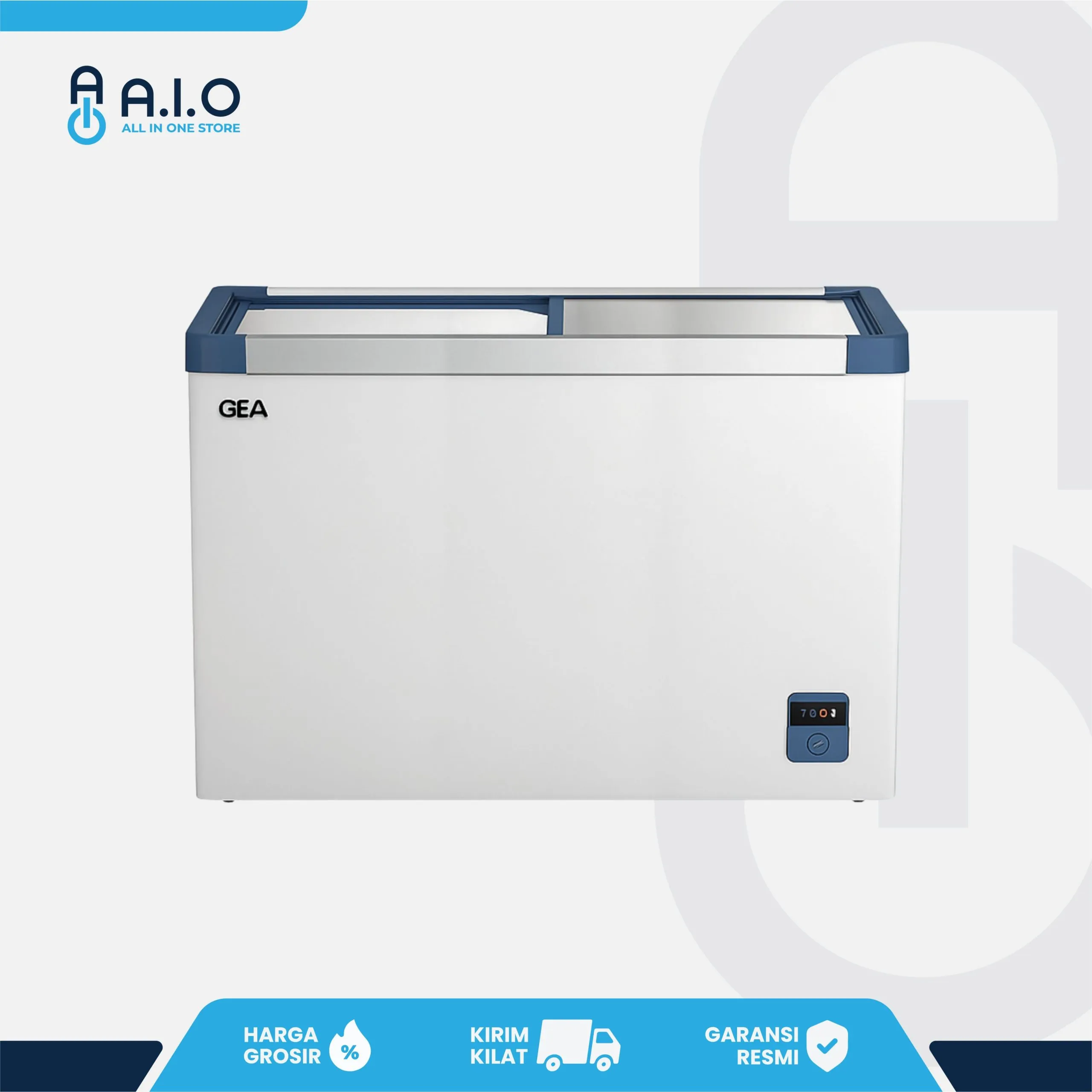 GEA - CHEST FREEZER 2 PINTU (SLIDING FLAT GLASS) 301 L - SD 256H