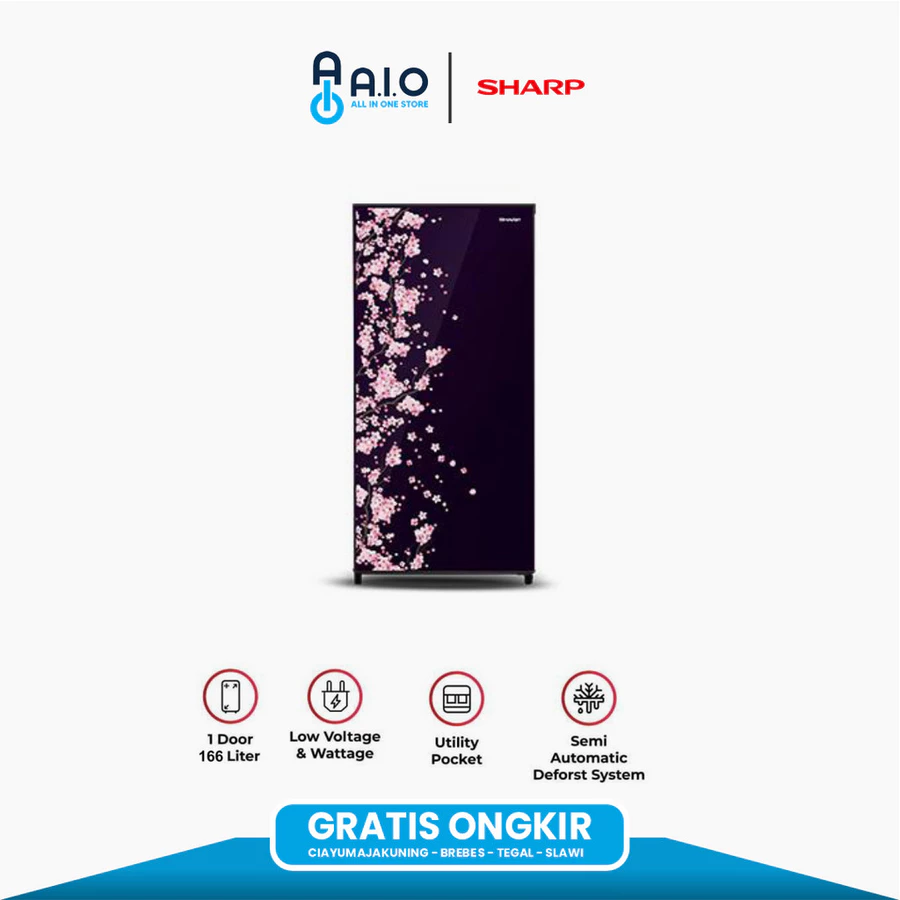 SHARP - KULKAS 1 PINTU 166 L - SJ N182D VB kulkas 1 pintu sharp