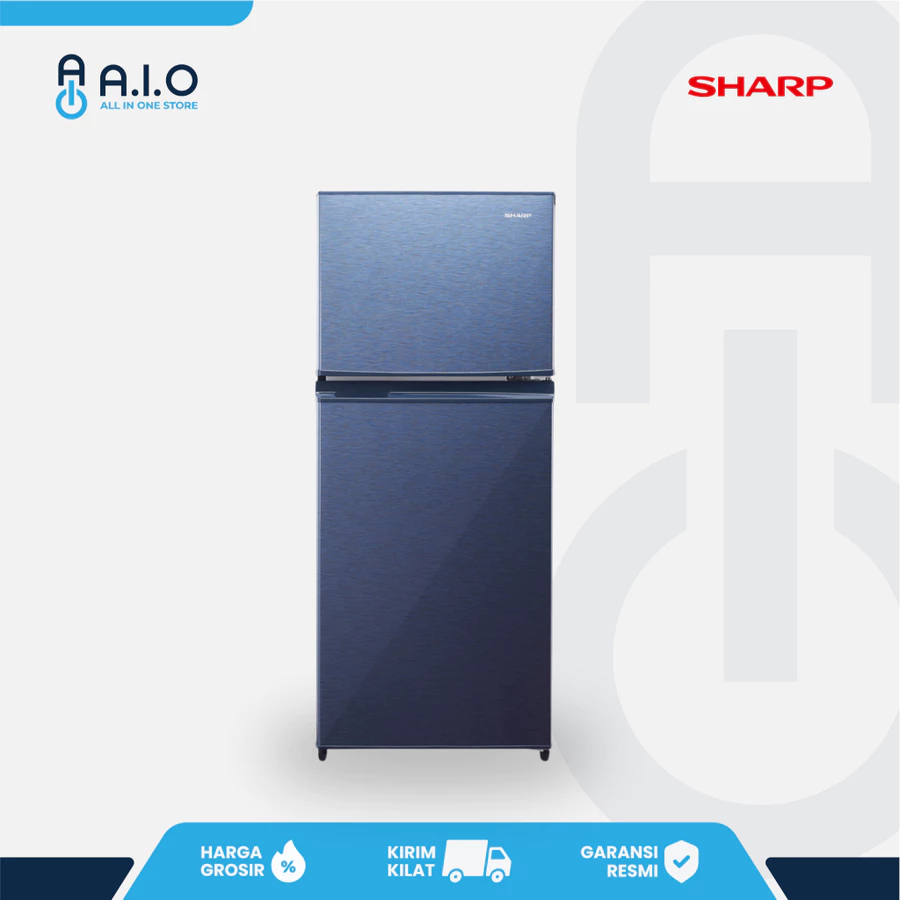 SHARP - KULKAS 2 PINTU 172 L - SJ 195MD SR2 Kulkas 2 Pintu Sharp Tanpa Bunga Es