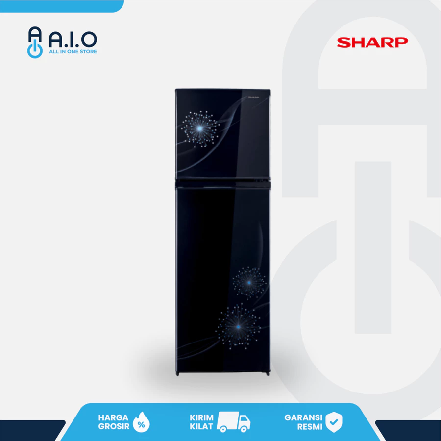 SHARP - KULKAS 2 PINTU - SJ 317MG DB Kulkas 2 Pintu Sharp Tanpa Bunga Es