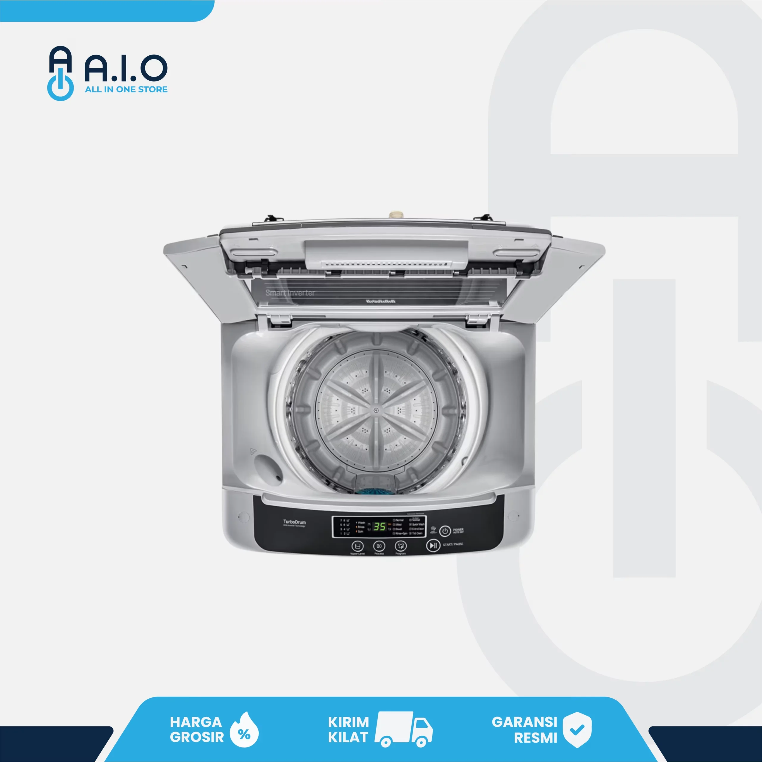 LG - MESIN CUCI TOP LOADING 9 KG - T2109VSPM 4 LG - MESIN CUCI TOP LOADING 9 KG - T2109VSPM - Gambar 4