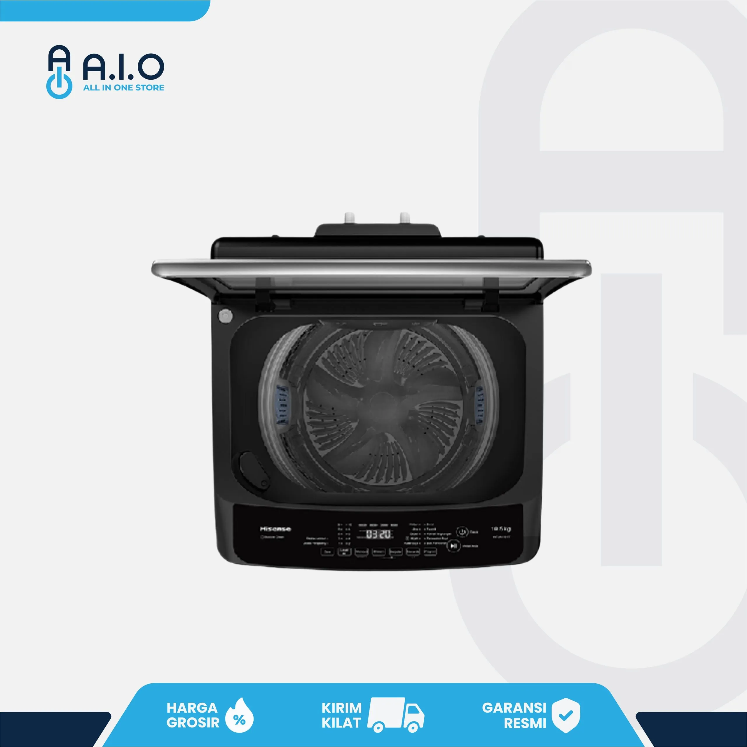 HISENSE - MESIN CUCI TOP LOADING 13 KG - WTJA1301D 3 HISENSE - MESIN CUCI TOP LOADING 13 KG - WTJA1301D - Gambar 3