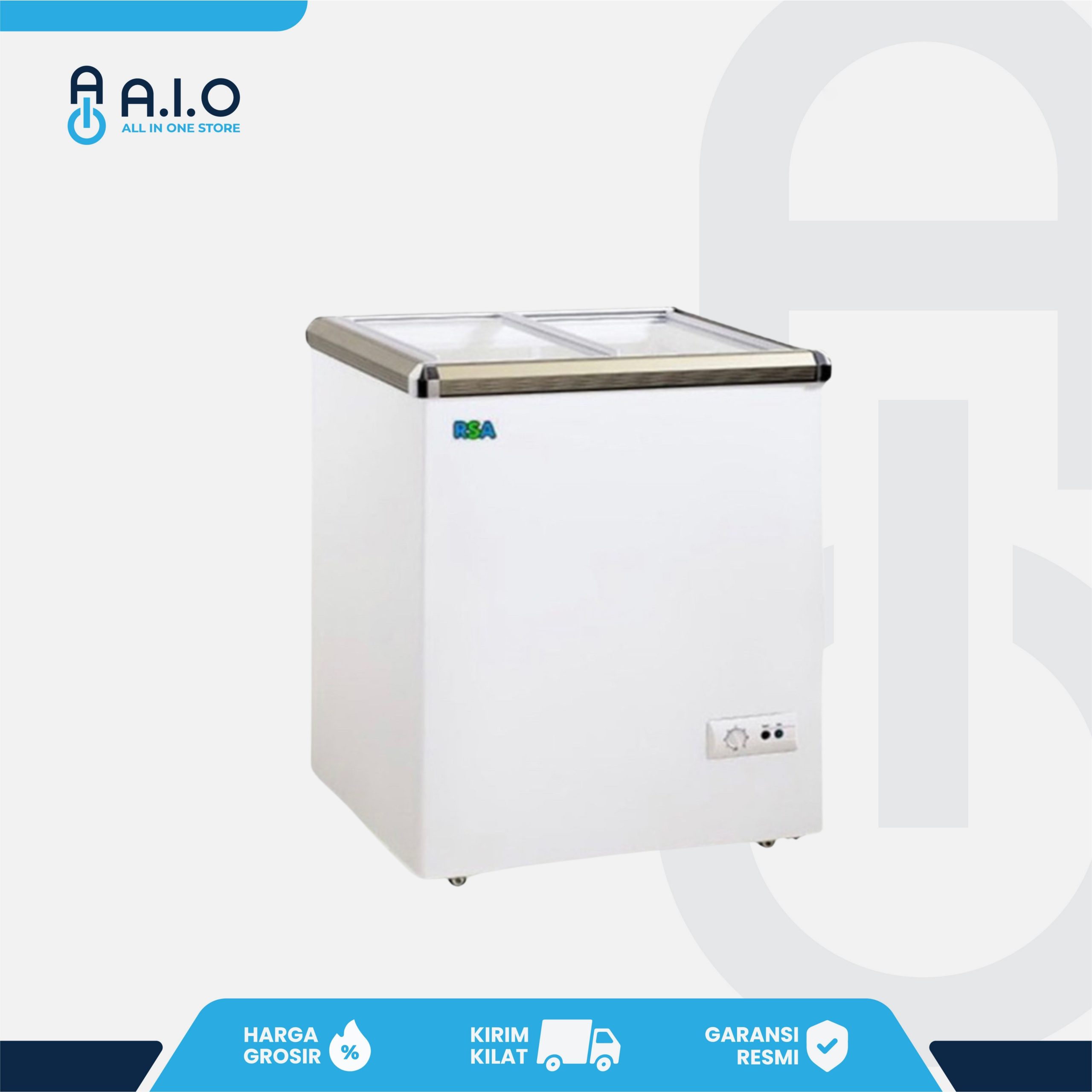 RSA - CHEST FREEZER 2 PINTU (SLIDING FLAT GLASS) 100 L - XS 110