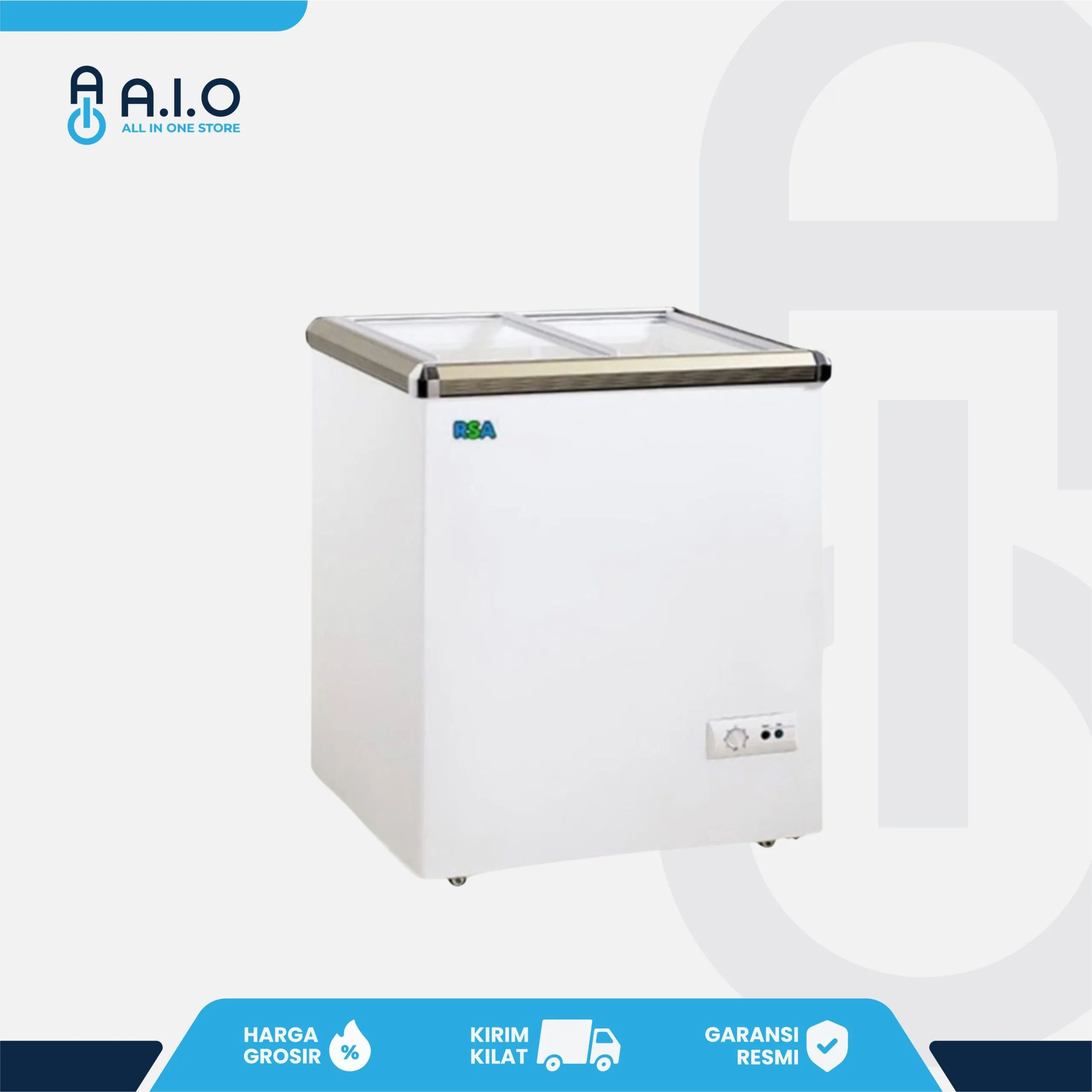 RSA - CHEST FREEZER 2 PINTU (SLIDING FLAT GLASS) 100 L - XS 110