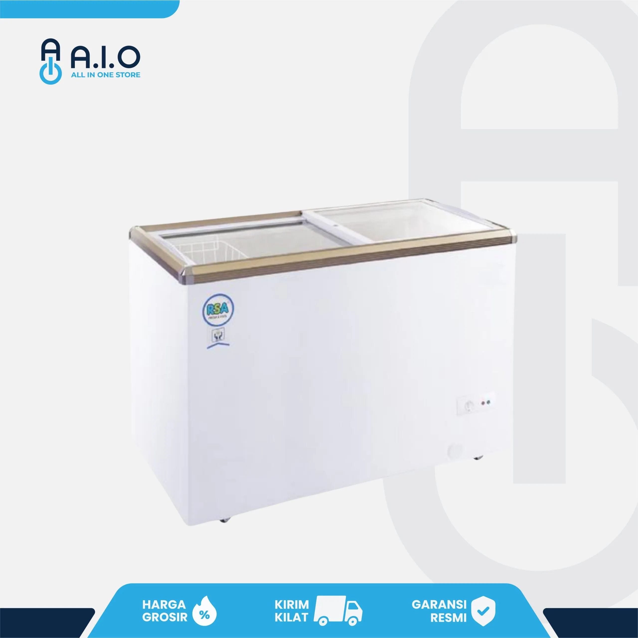 RSA - CHEST FREEZER 2 PINTU (SLIDING FLAT GLASS) 200 L - XS 200