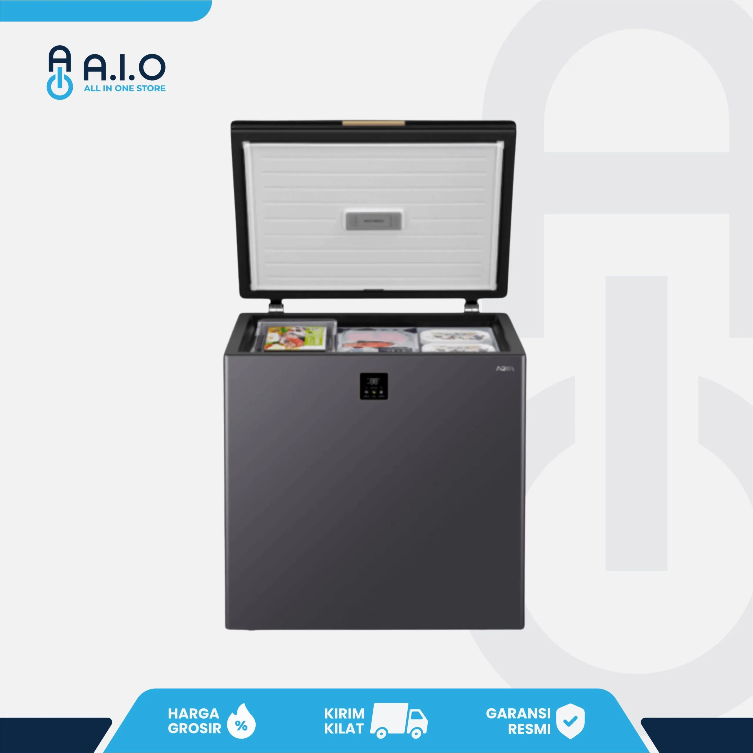 AQUA - CHEST FREEZER 1 PINTU 220 L - AQF 220DF 2 AQF 220DF OPEN