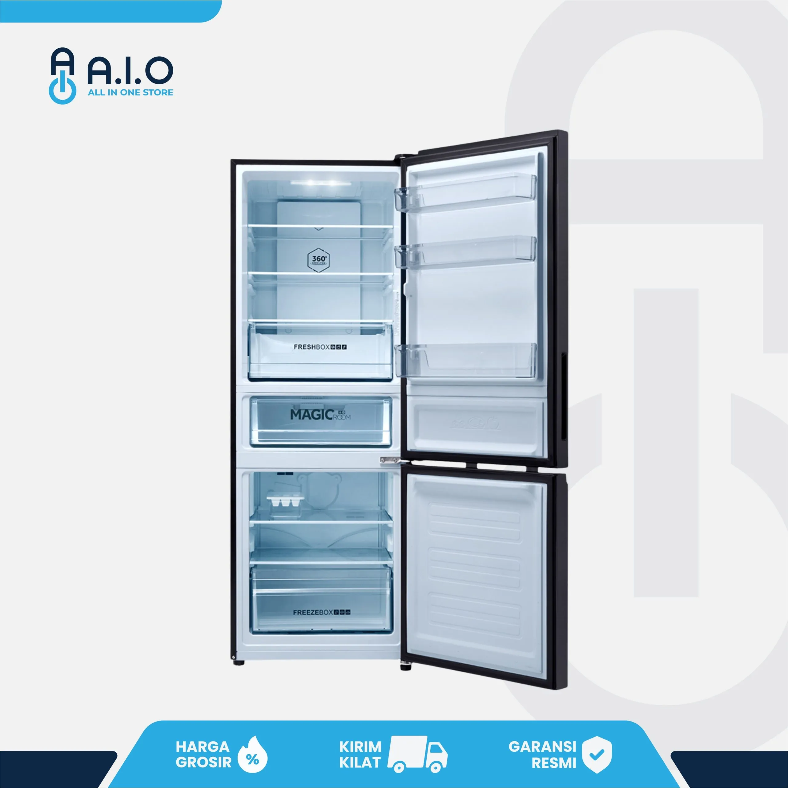 AQUA - KULKAS 2 PINTU - AQR 320RBM(BK) 4 AQR 320RBM(BK) Open