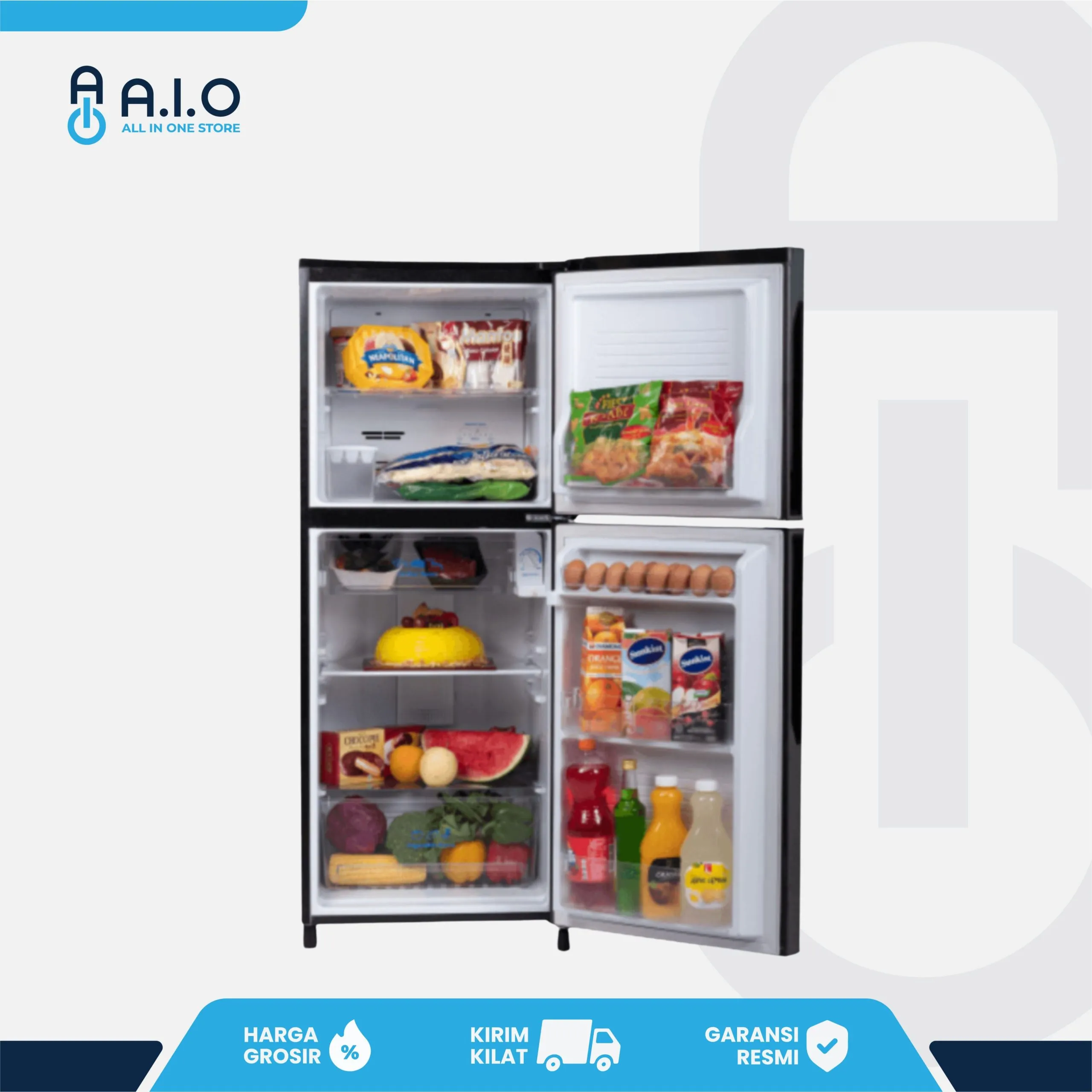 AQUA - KULKAS 2 PINTU - AQR D251(LB)