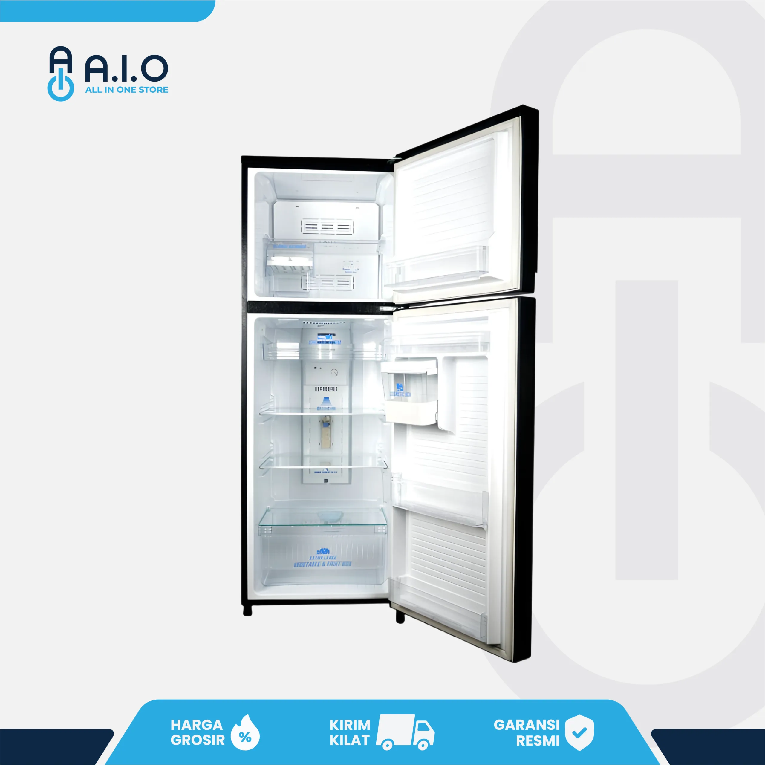 AQUA - KULKAS 2 PINTU 169 L - AQR D251(LS) 2 AQR D251(LS) OPEN