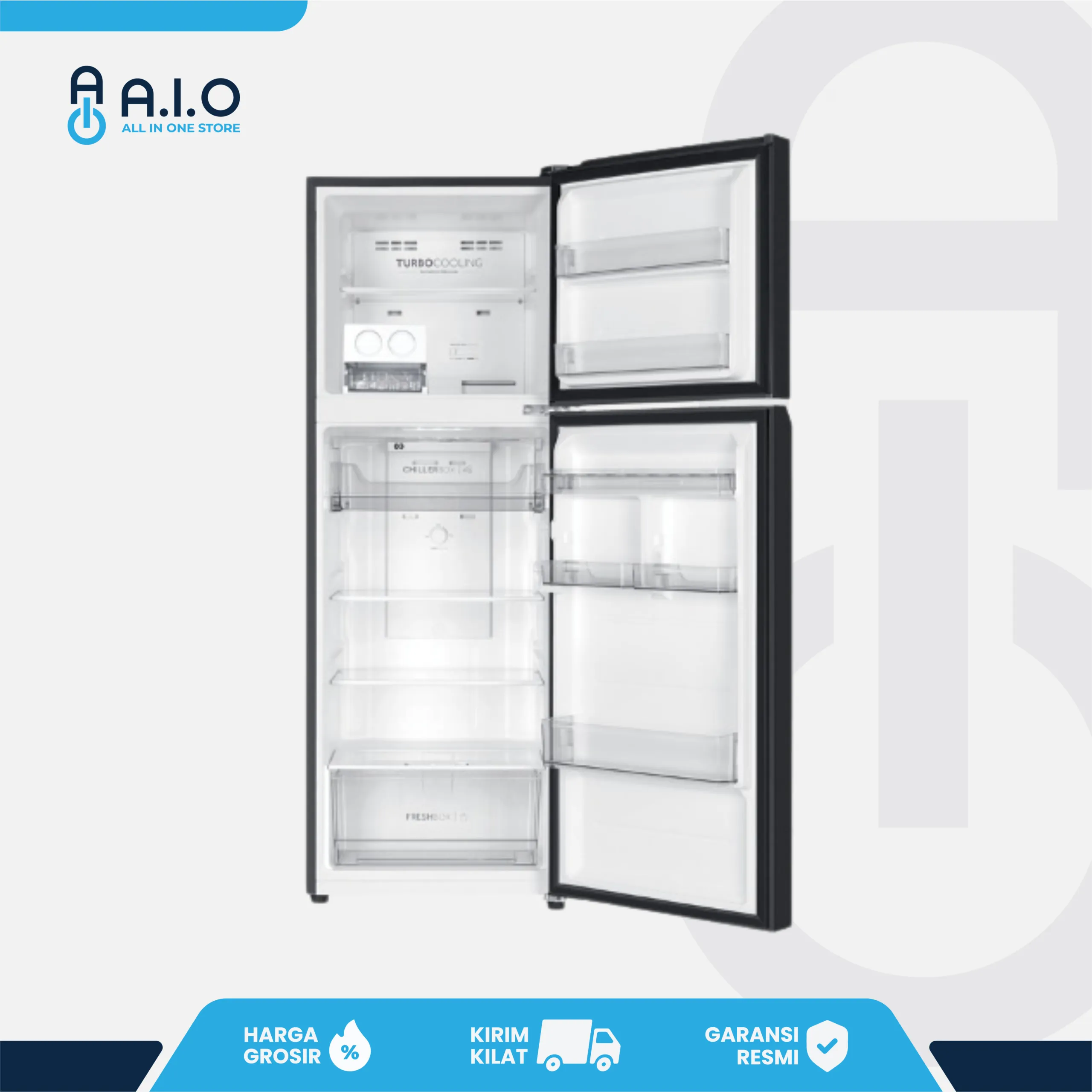 AQUA - KULKAS 2 PINTU 225 L - AQR DTM285CBV(SG) 4 AQR-DTM285CBV(SG) OPEN