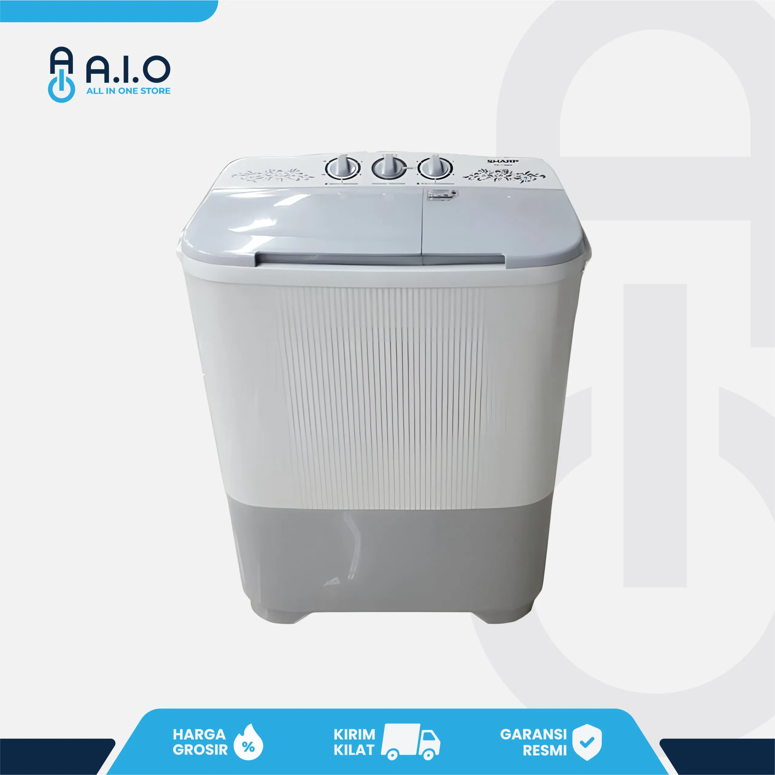 SHARP - MESIN CUCI 2 TABUNG 6.5 KG - ES T65MW GK