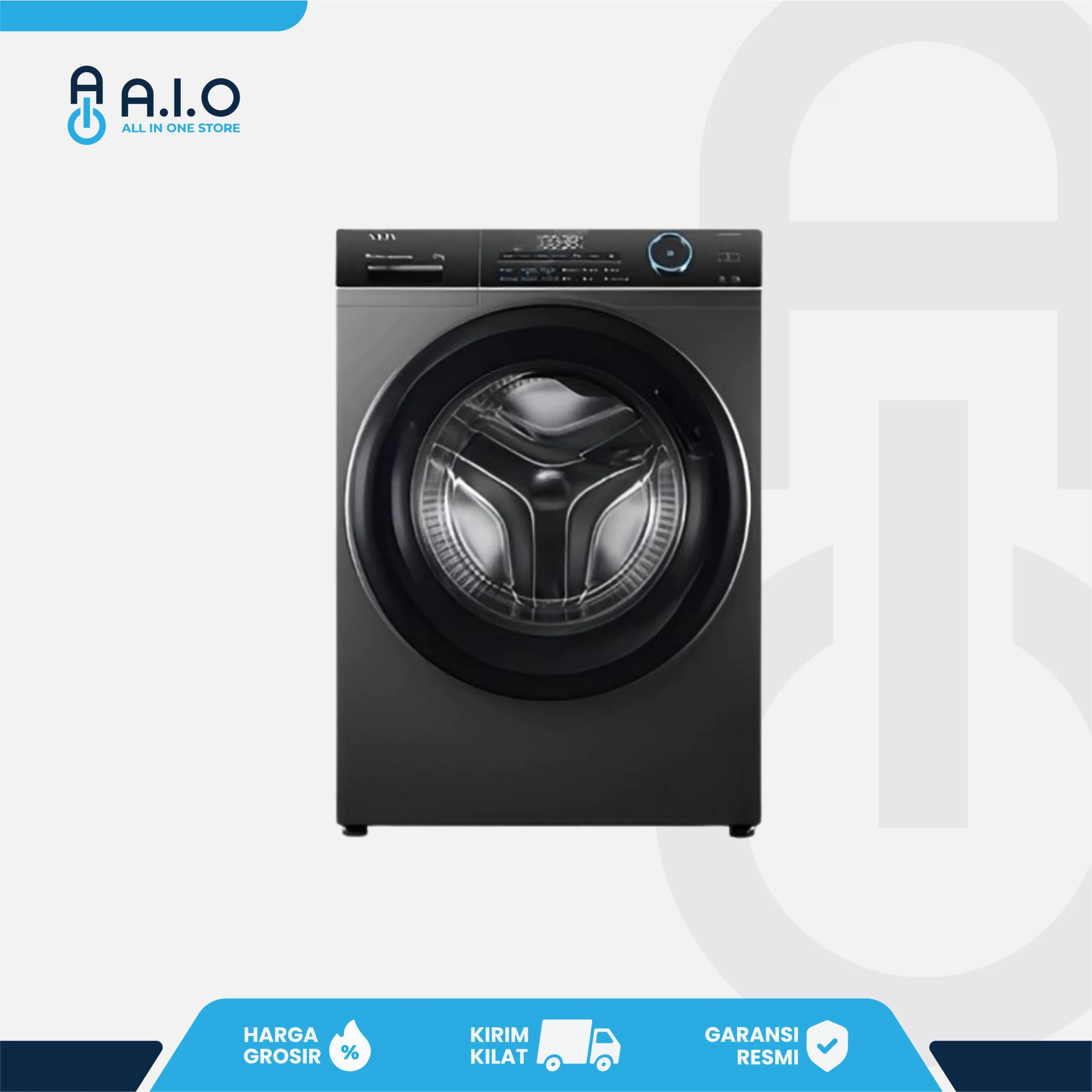 AQUA - MESIN CUCI FRONT LOADING 8 KG - FQW 850BF(BK)