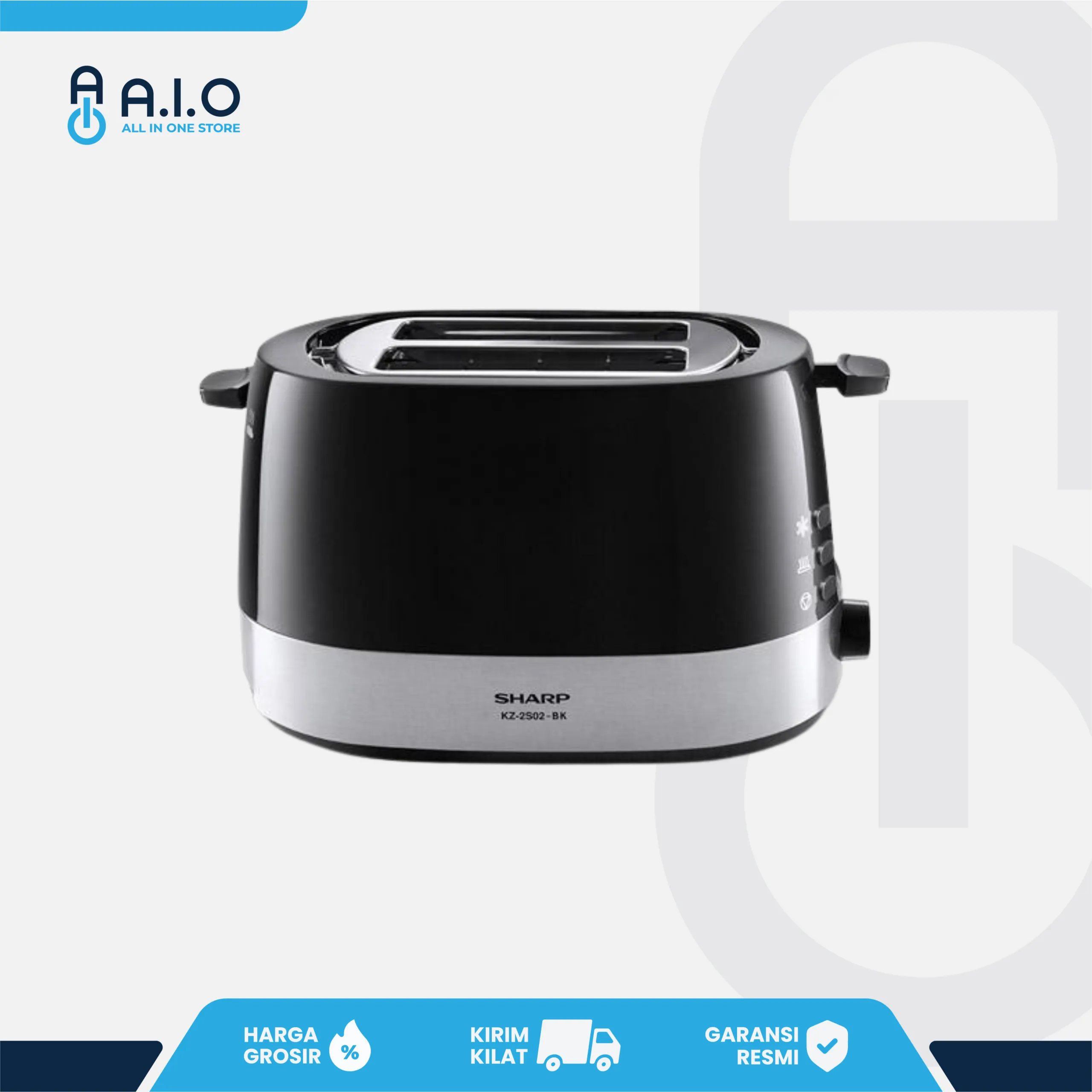 SHARP - SANDWICH TOASTER - KZ 2S02 BK 1 KZ 2S02 BK FRONT
