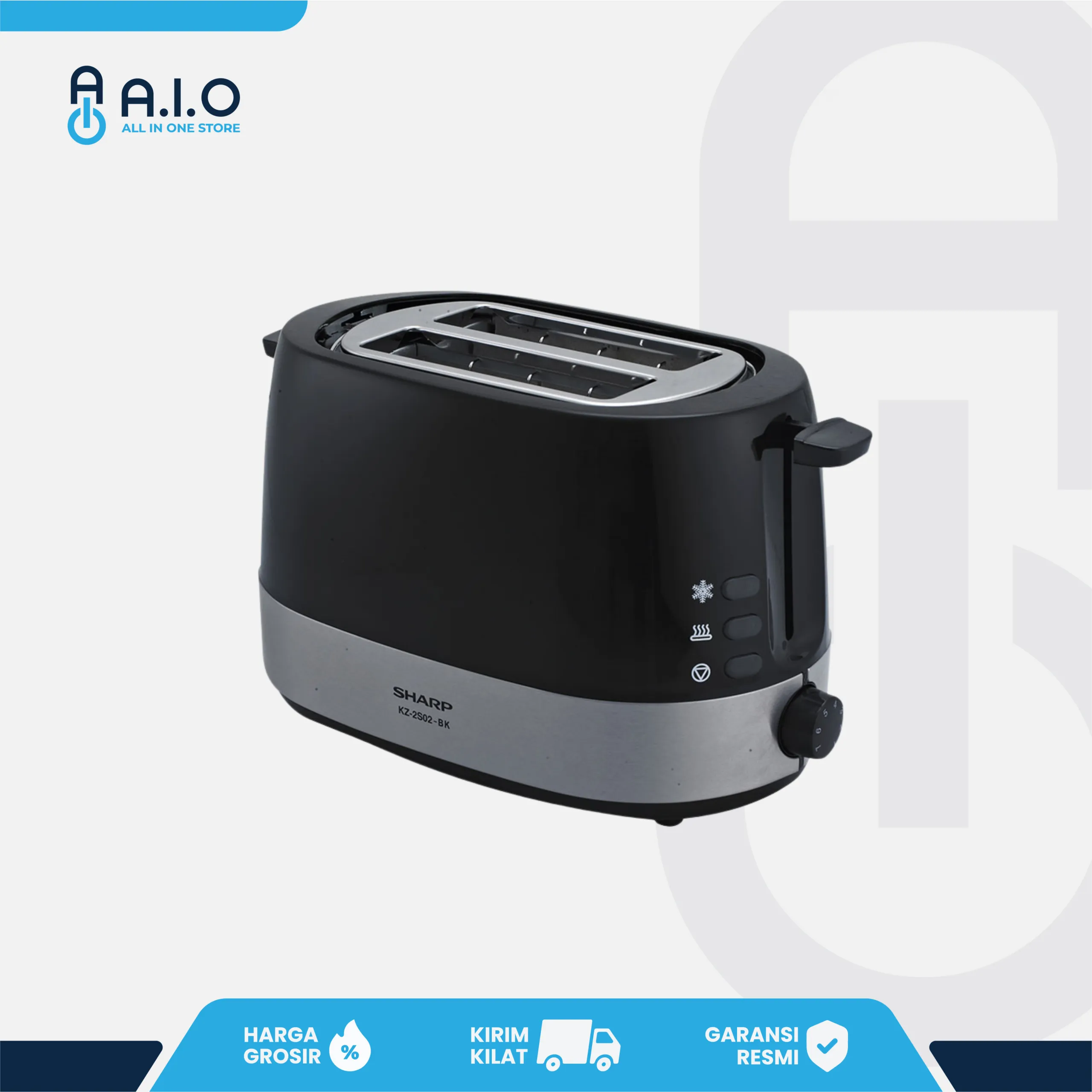 SHARP - SANDWICH TOASTER - KZ 2S02 BK 2 KZ 2S02 BK RIGHT