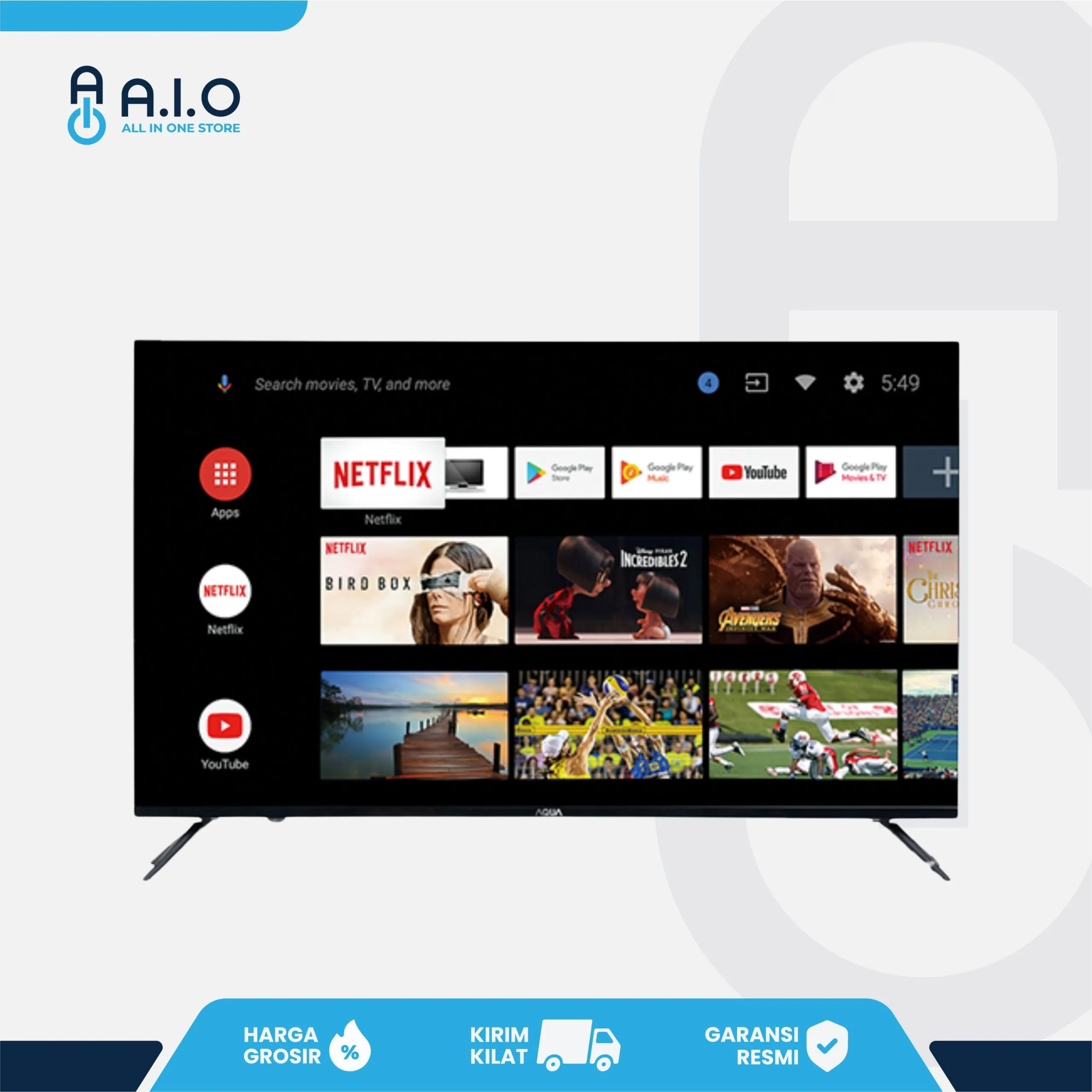 AQUA - TV ANDROID 43" - LE43AQT6700FG 1 LE43AQT6700FG FRONT