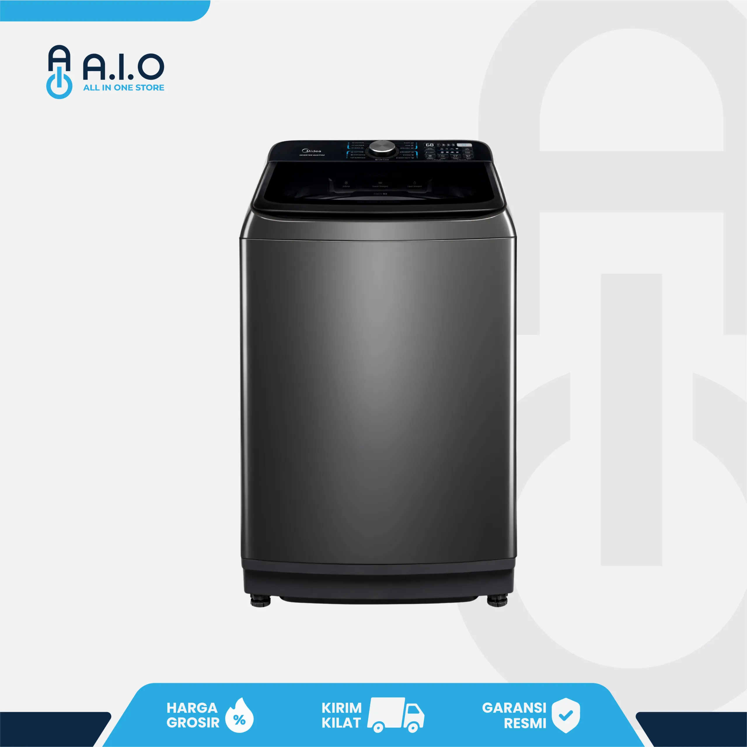 MIDEA - MESIN CUCI TOP LOADING 15 KG - MA512W150D 1 MA512W150D FRONT