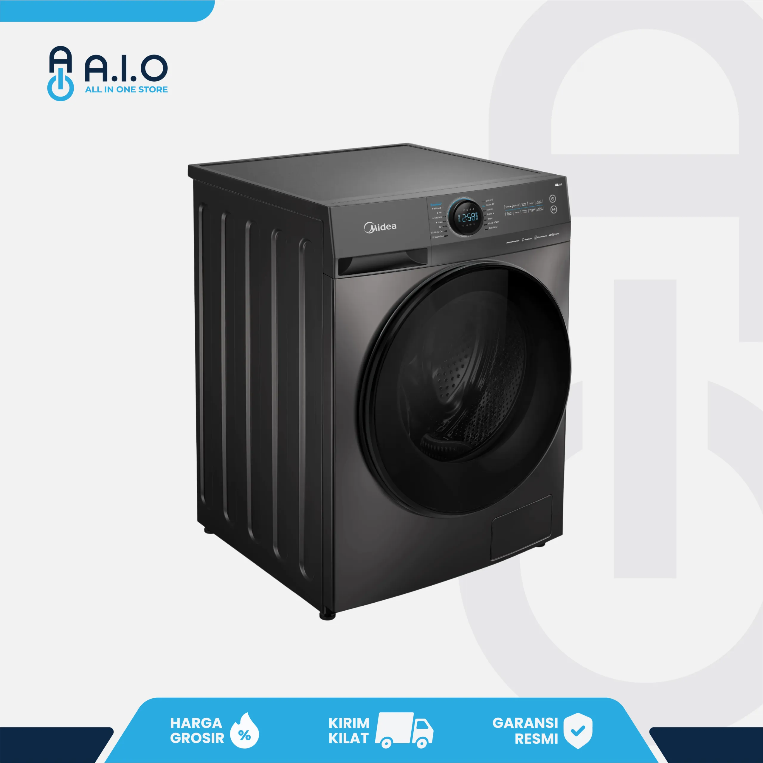 MIDEA - MESIN CUCI FRONT LOADING 12 KG - MF200D120WB 2 MF200D120WB LEFT