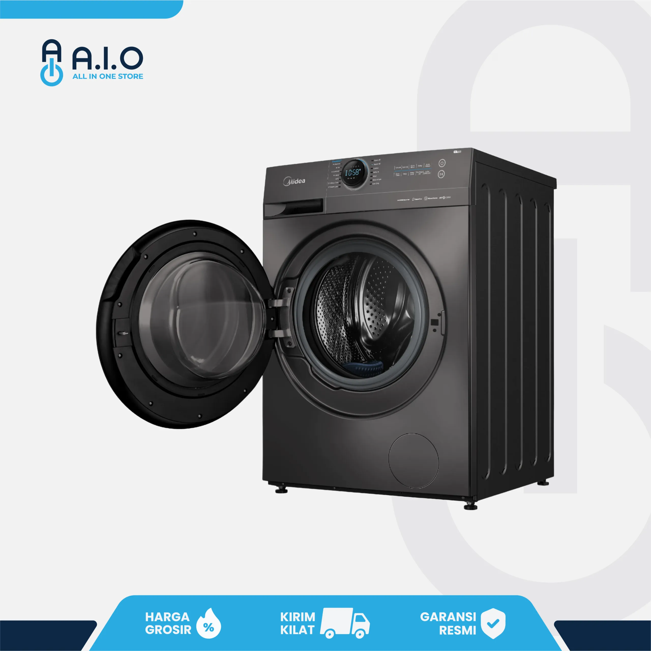 MIDEA - MESIN CUCI FRONT LOADING 12 KG - MF200D120WB 3 MF200D120WB OPEN