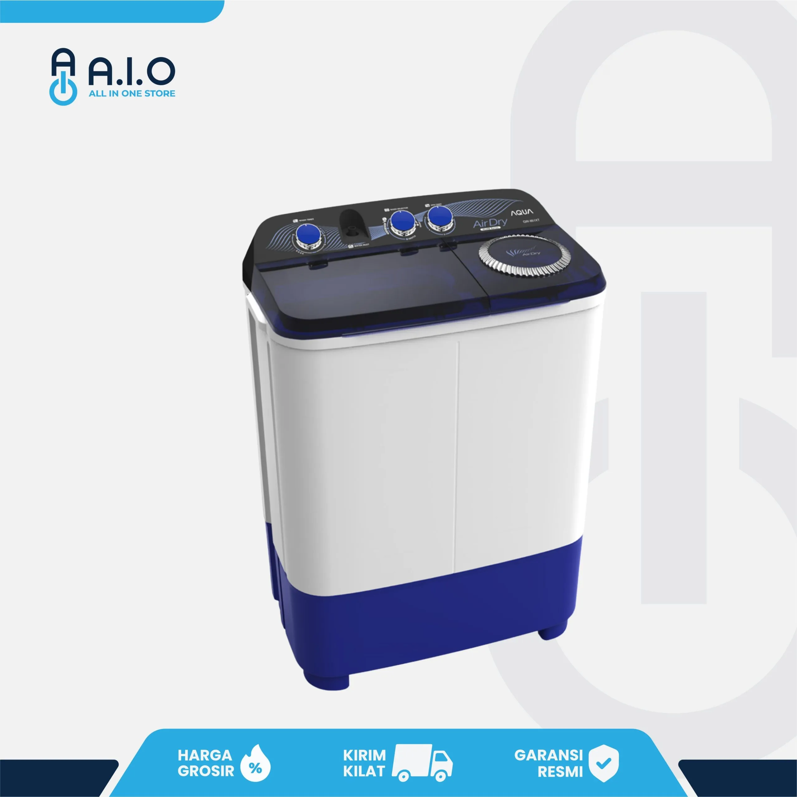 AQUA - MESIN CUCI 2 TABUNG 7 KG - QW 750XT