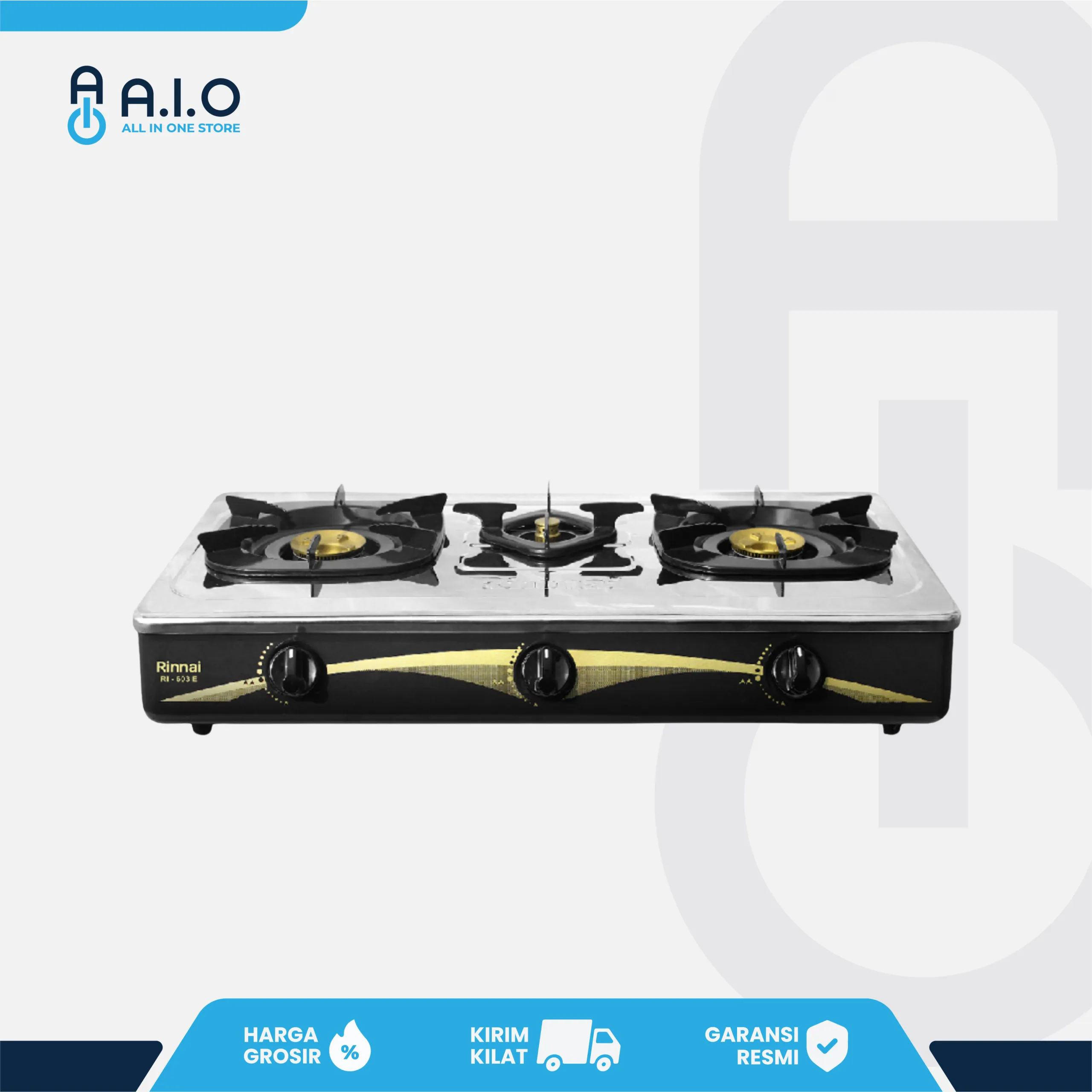 RINNAI - KOMPOR 3 TUNGKU - RI 603E 1 RINNAI - KOMPOR 3 TUNGKU - RI 603E