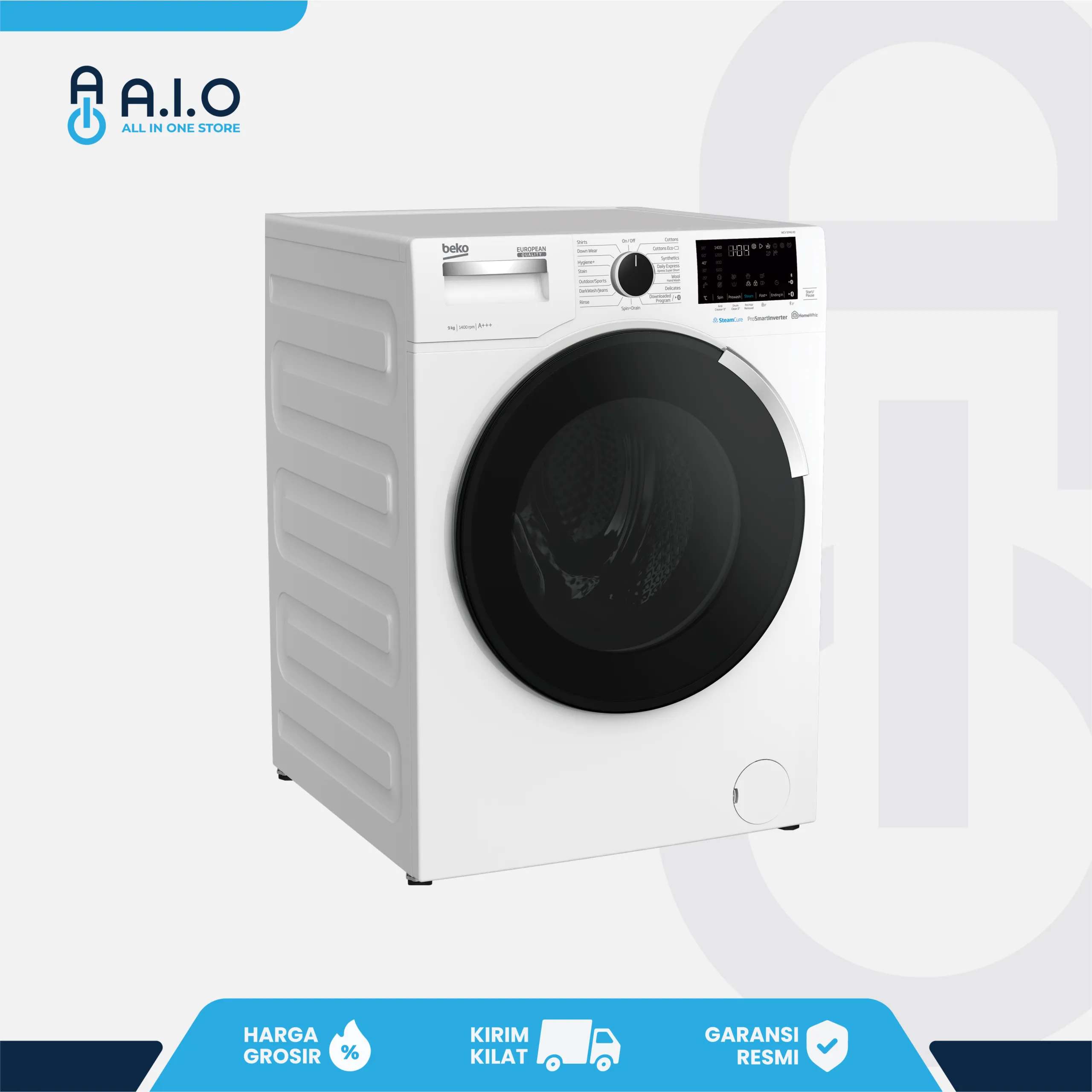 BEKO - MESIN CUCI FRONT LOADING 9 KG - WCV9746X 3 WCV9746X0 LEFT